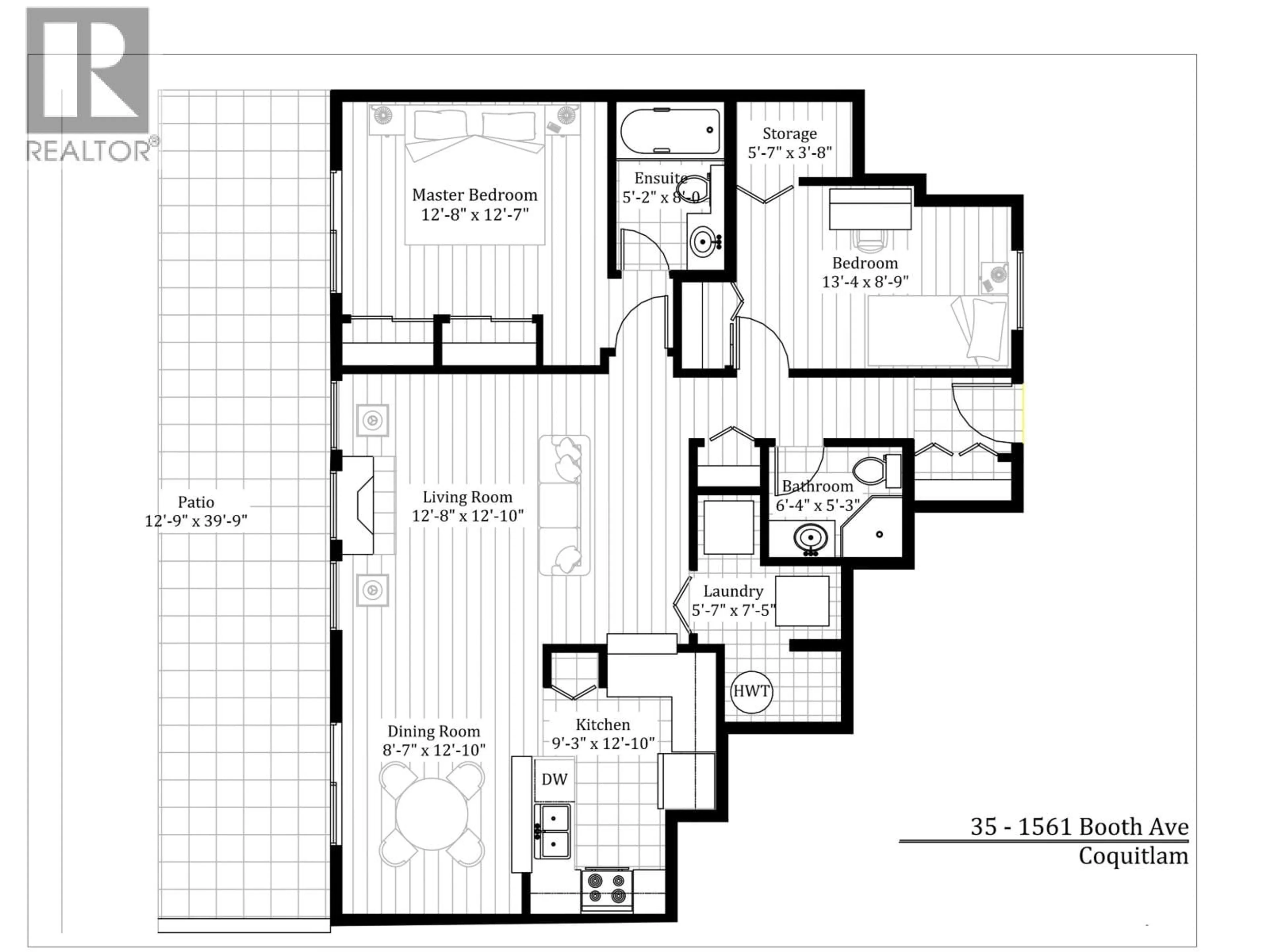 Floor plan for 35 - 1561 BOOTH AVENUE, Coquitlam British Columbia V3K6Z9