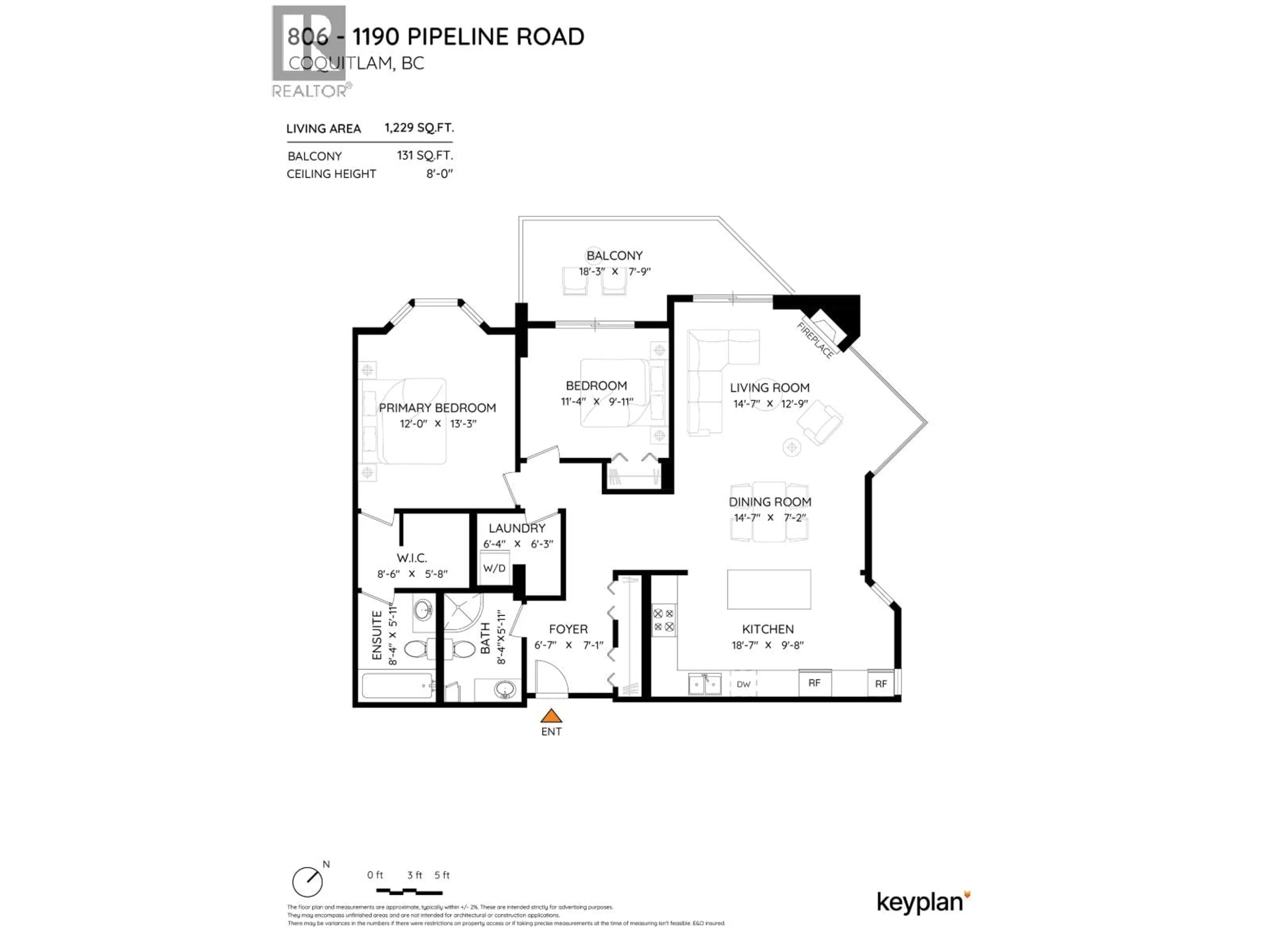 Floor plan for 806 - 1190 PIPELINE ROAD, Coquitlam British Columbia V3B7T9