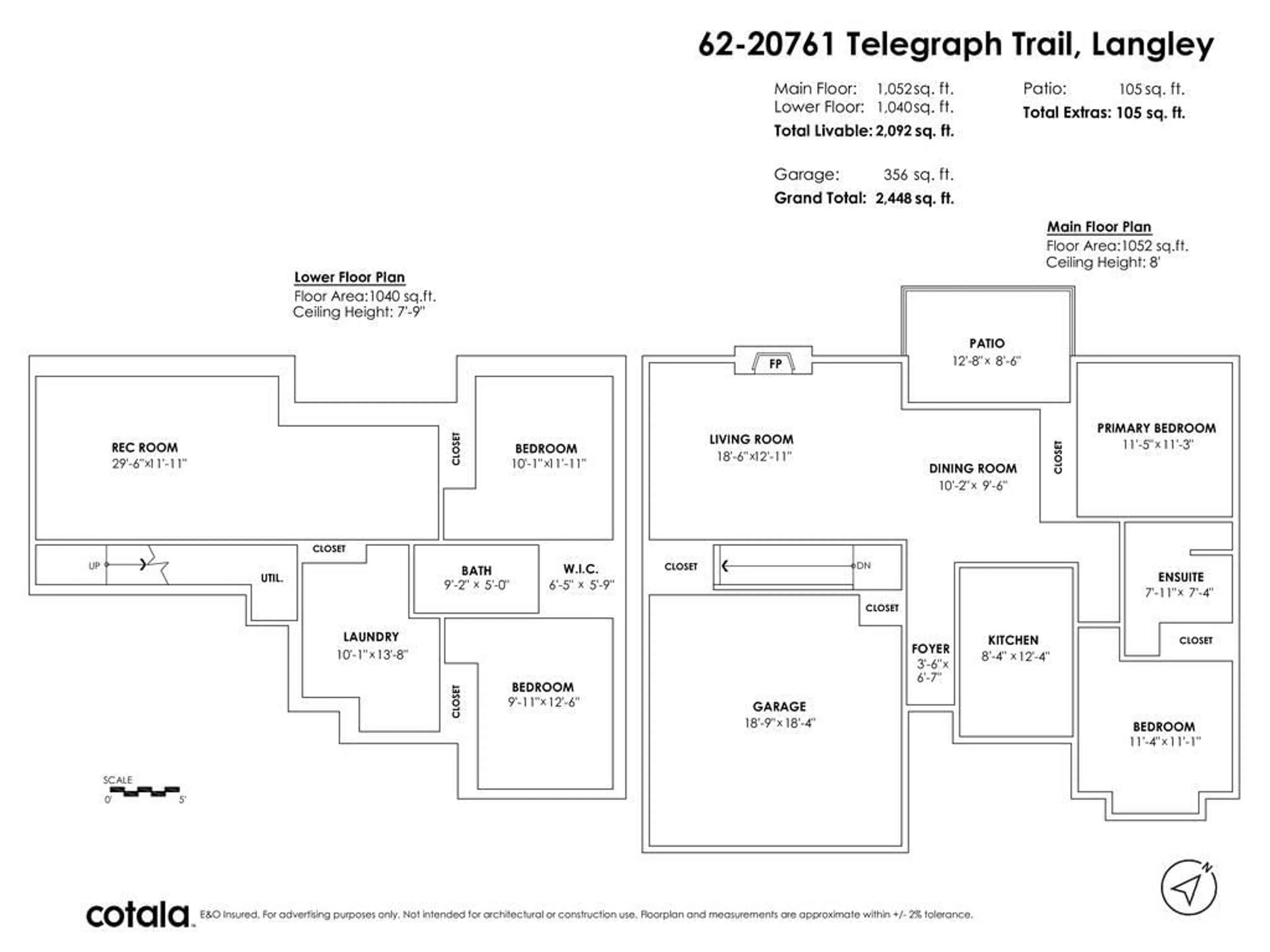 Floor plan for 62 - 20761 TELEGRAPH, Langley British Columbia V1M2W3