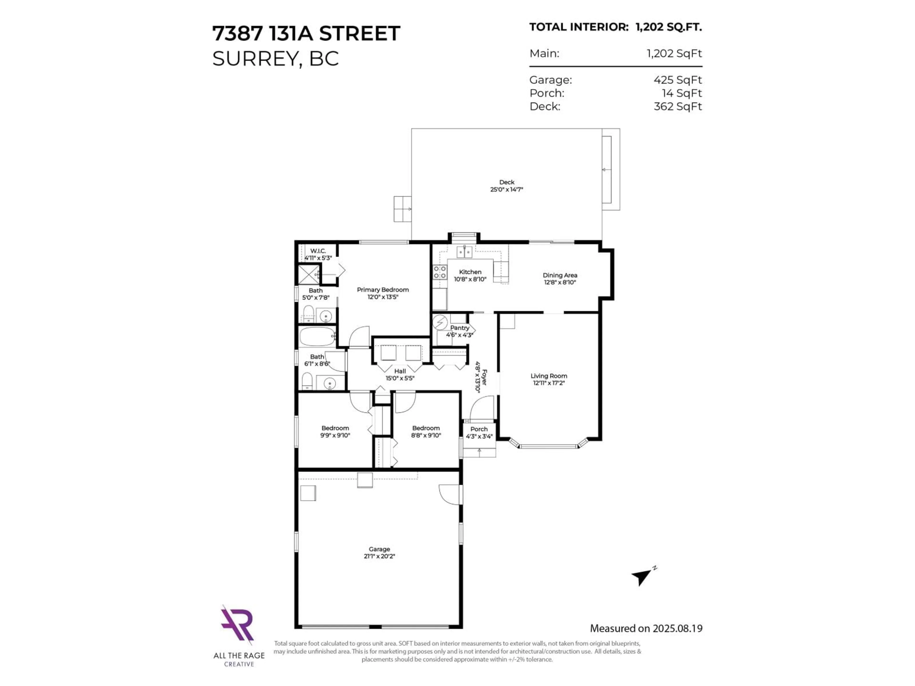 Floor plan for 7387 131A, Surrey British Columbia V3W8V5