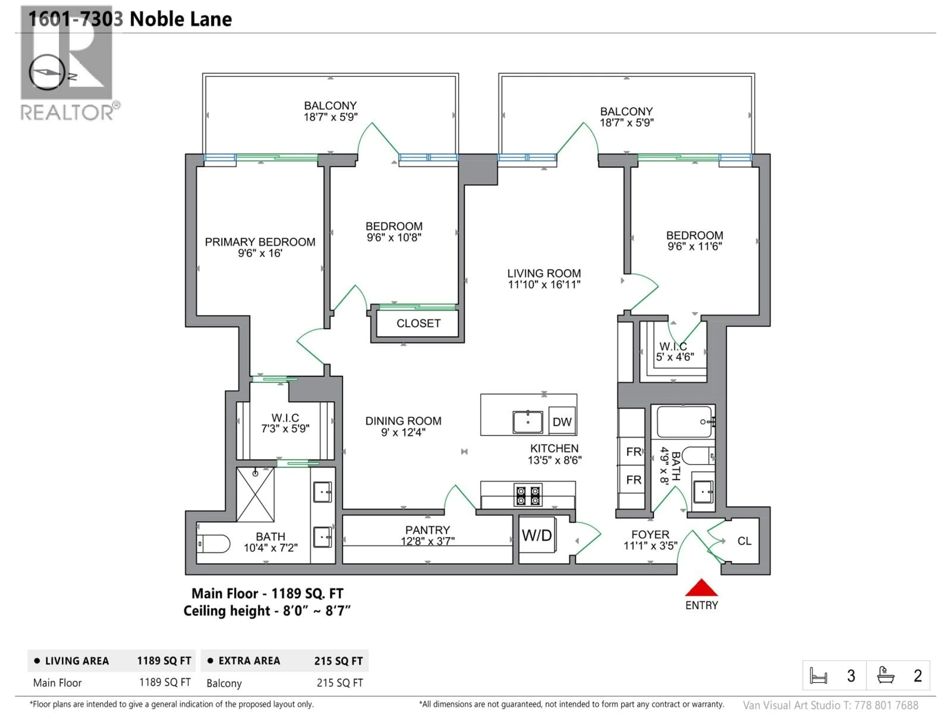 Floor plan for 1601 - 7303 NOBLE LANE, Burnaby British Columbia V3N0H2