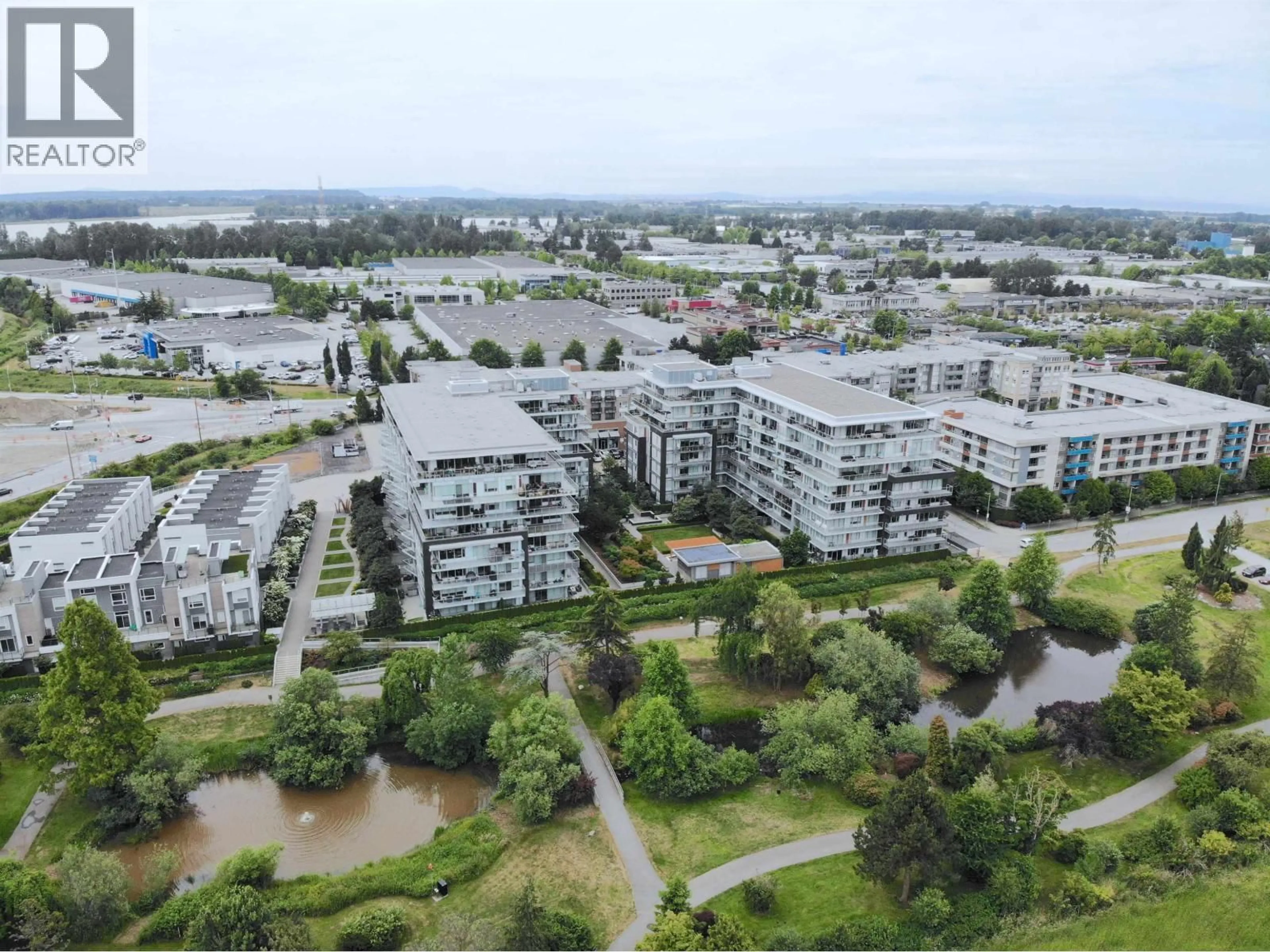 A pic from outside/outdoor area/front of a property/back of a property/a pic from drone, city buildings view from balcony for 322 - 12339 STEVESTON HIGHWAY, Richmond British Columbia V6W0B4