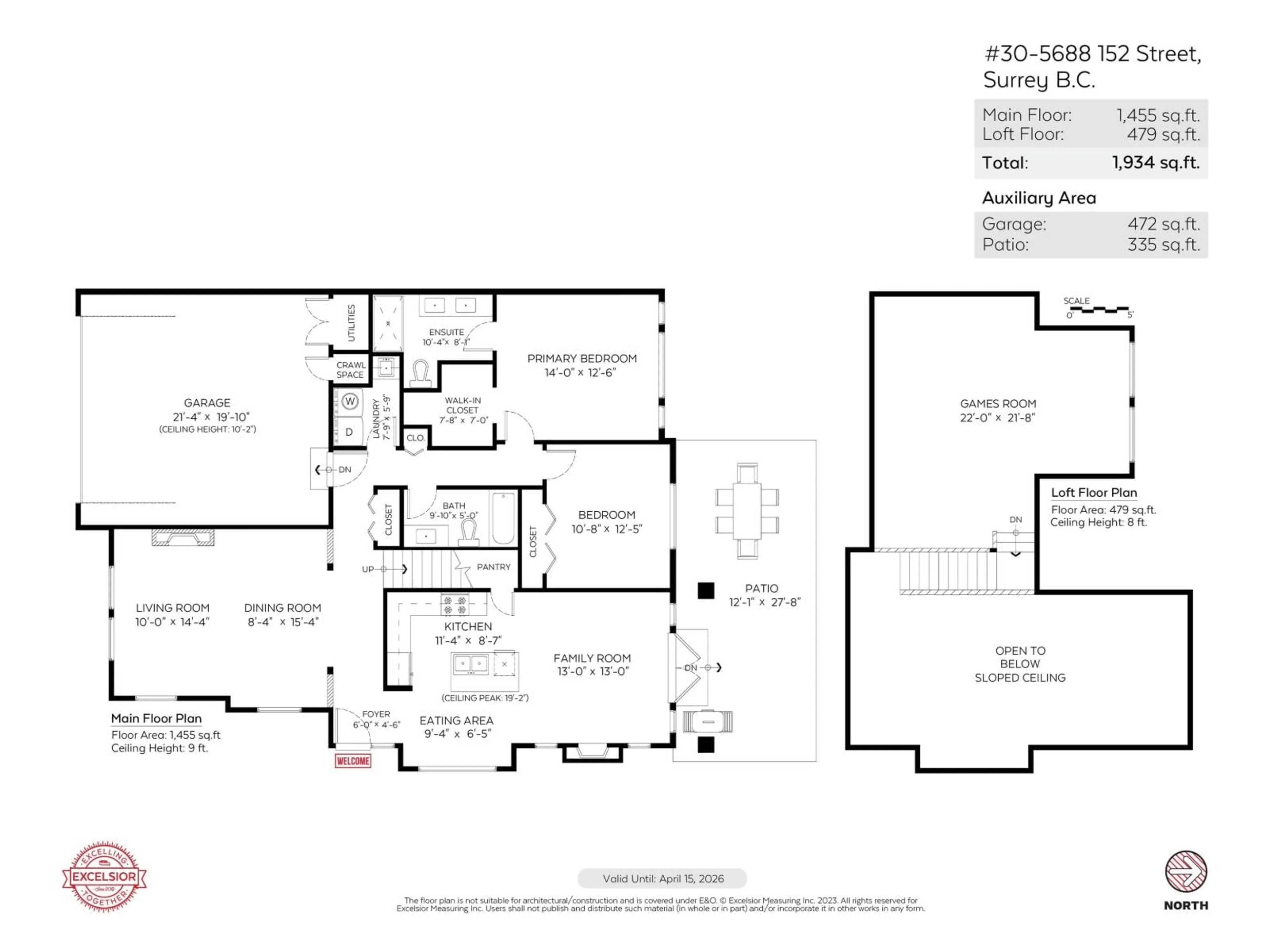 Floor plan for 30 - 5688 152, Surrey British Columbia V3S3K2