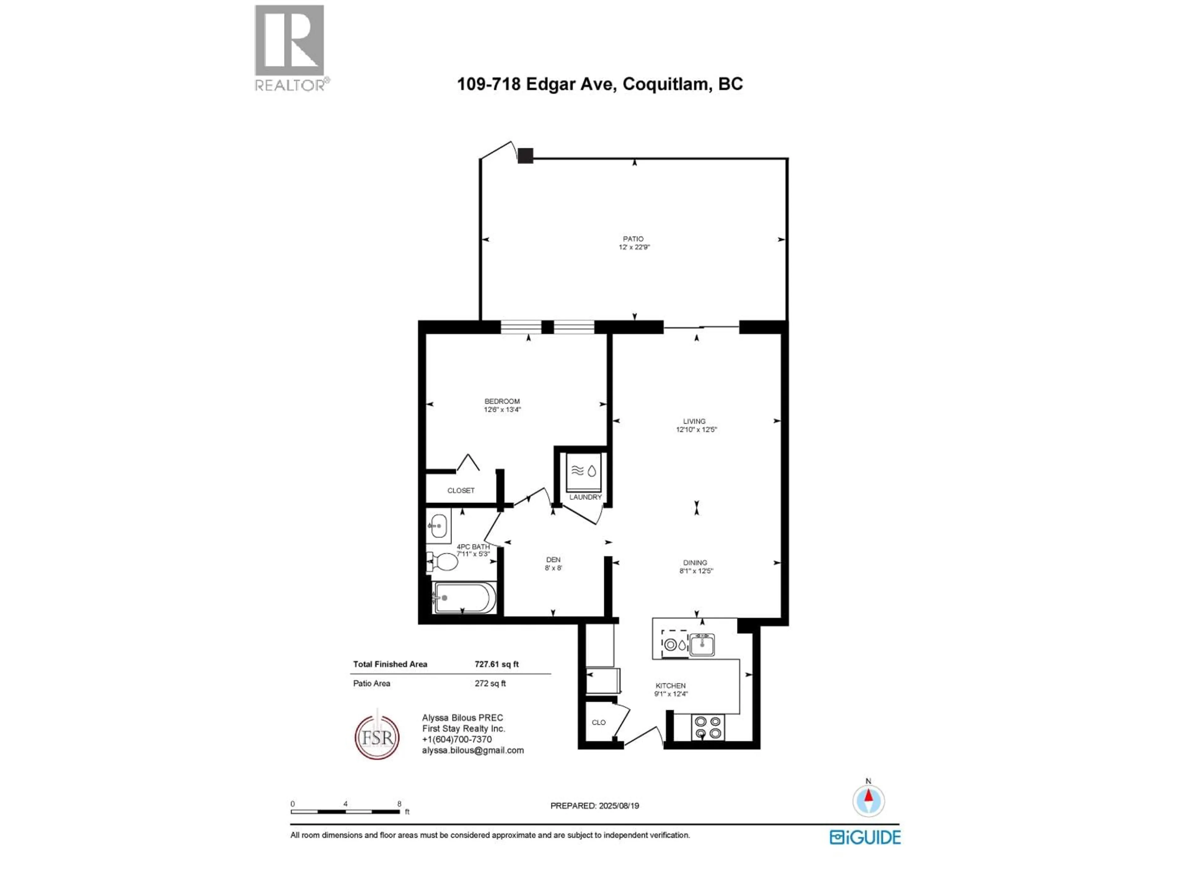 Floor plan for 109 - 718 EDGAR AVENUE, Coquitlam British Columbia V3K0H2