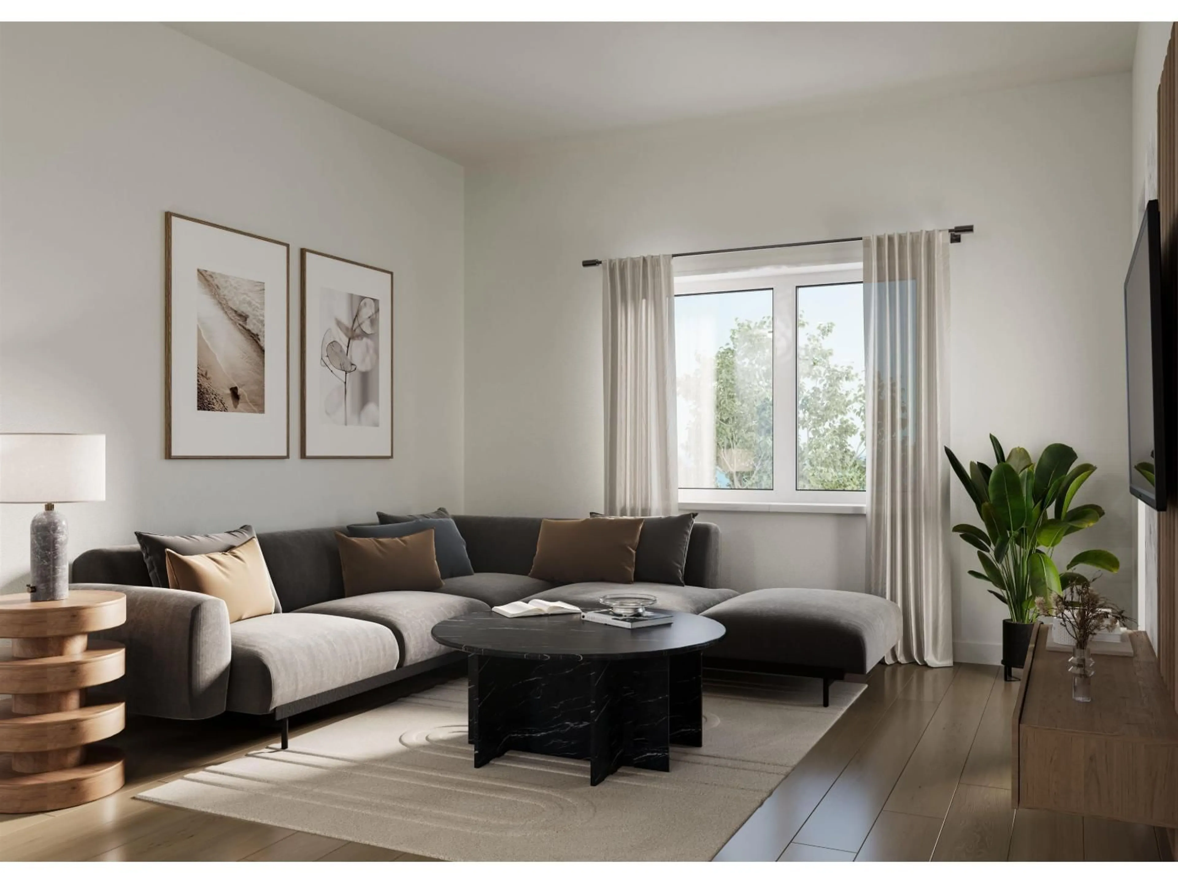Living room with furniture, wood/laminate floor for 314 - 7922 199, Langley British Columbia V0V0V0