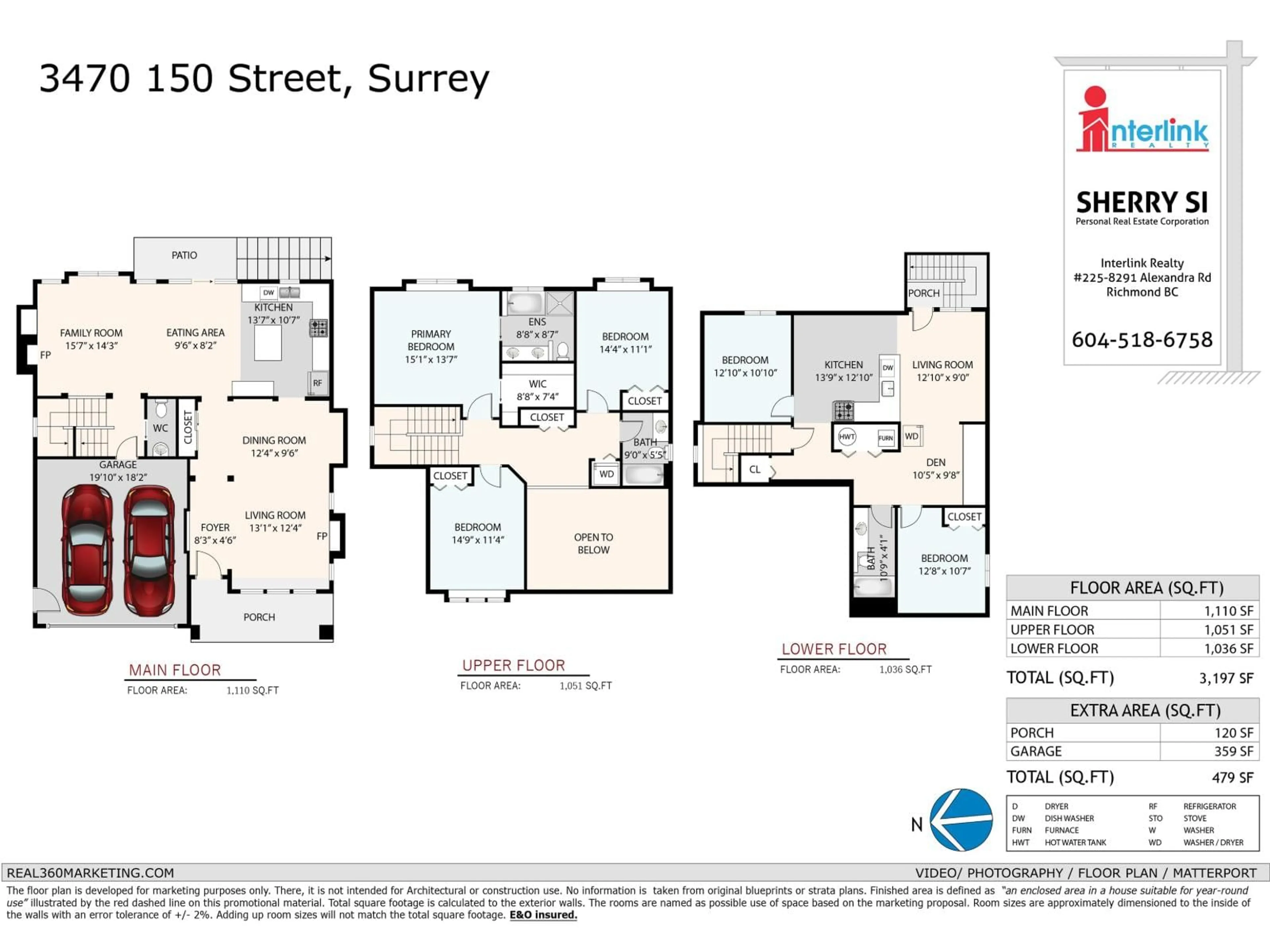 Floor plan for 3470 150, Surrey British Columbia V3Z0T5