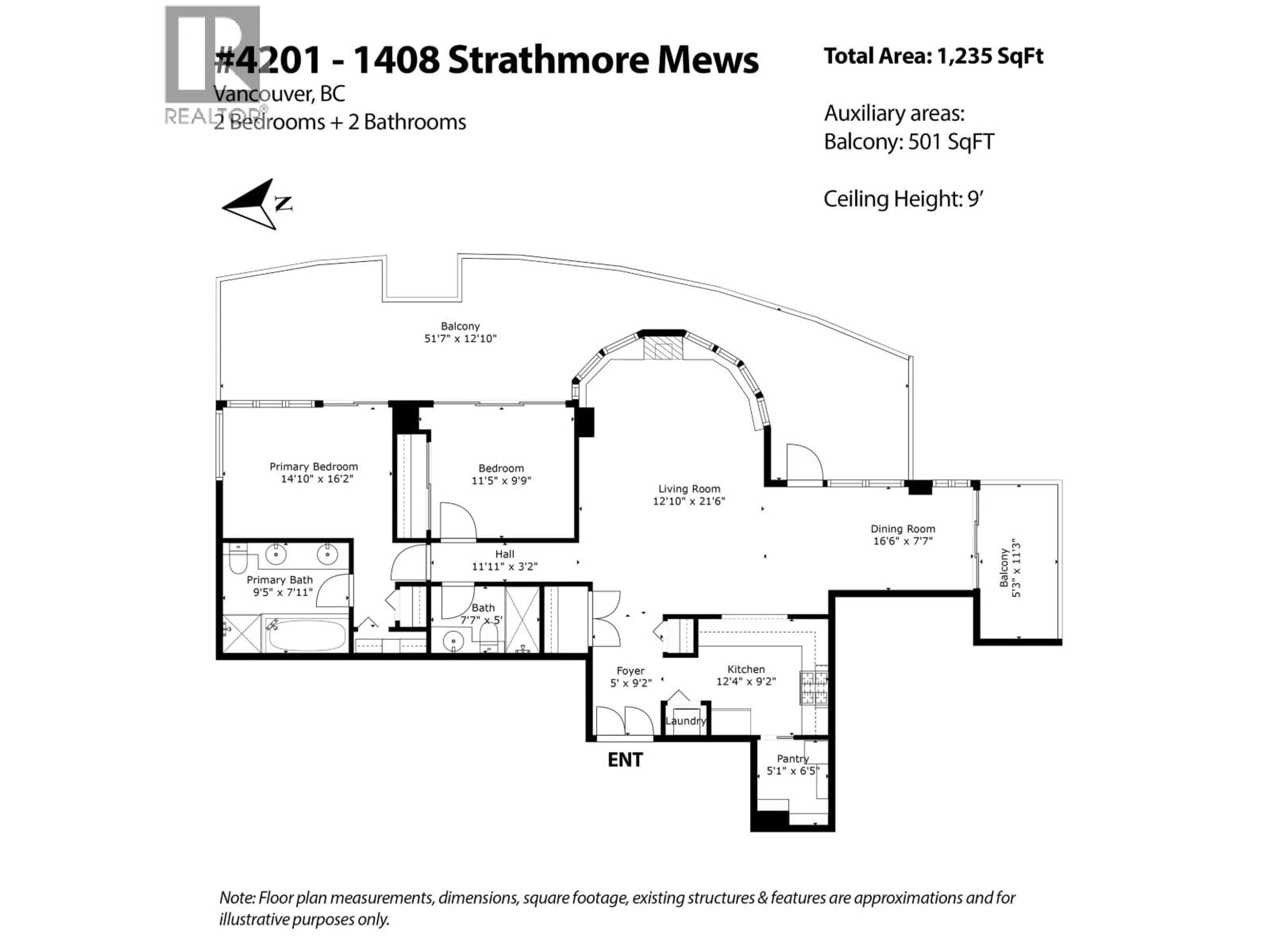Floor plan for 4201 - 1408 STRATHMORE MEWS, Vancouver British Columbia V6Z3A9