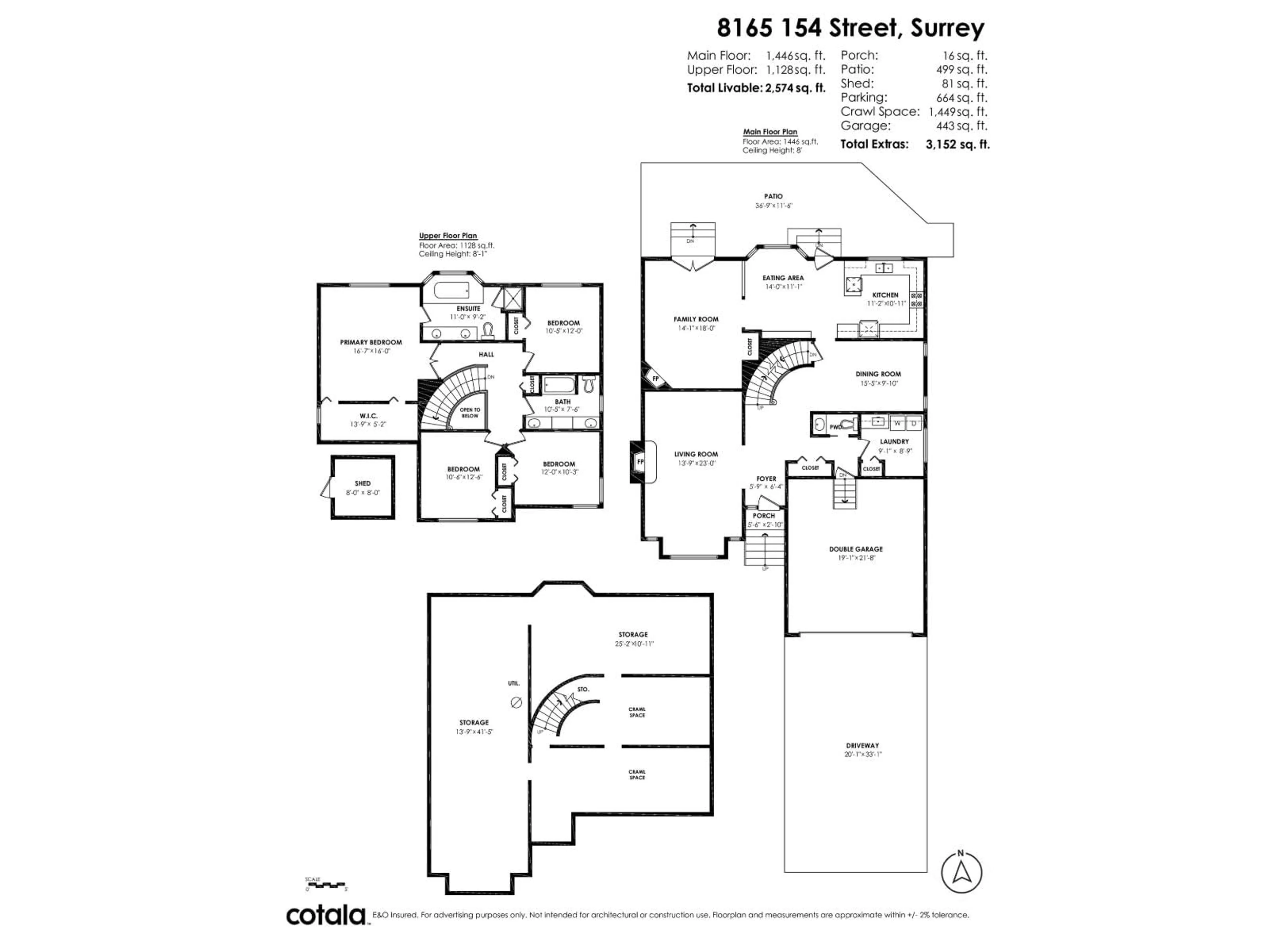 Floor plan for 8165 154, Surrey British Columbia V3S7X8