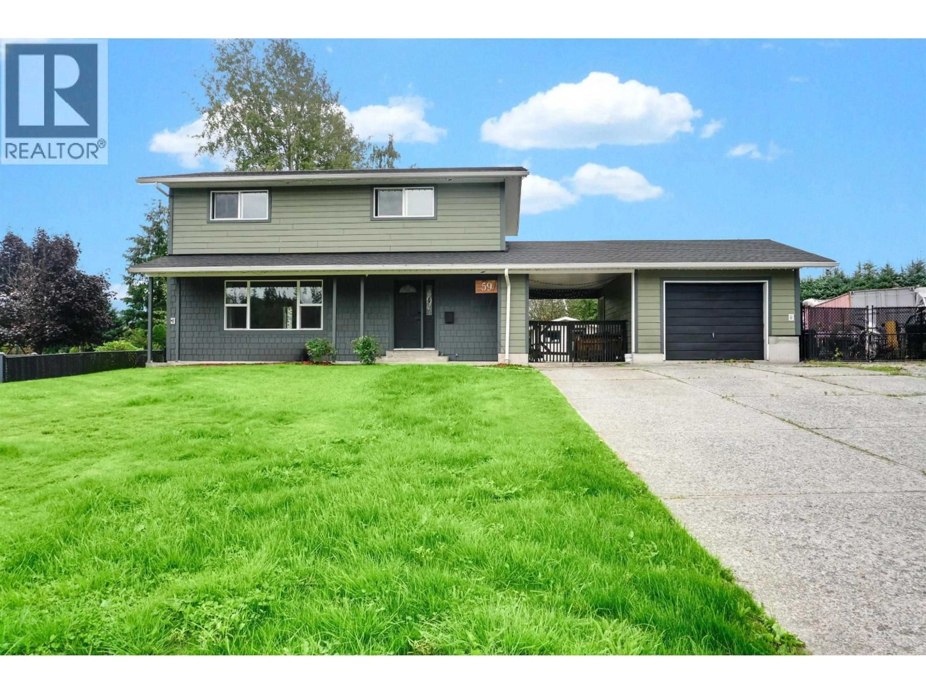 Home with vinyl exterior material, street for 59 BAKER STREET, Kitimat British Columbia V8C1A8