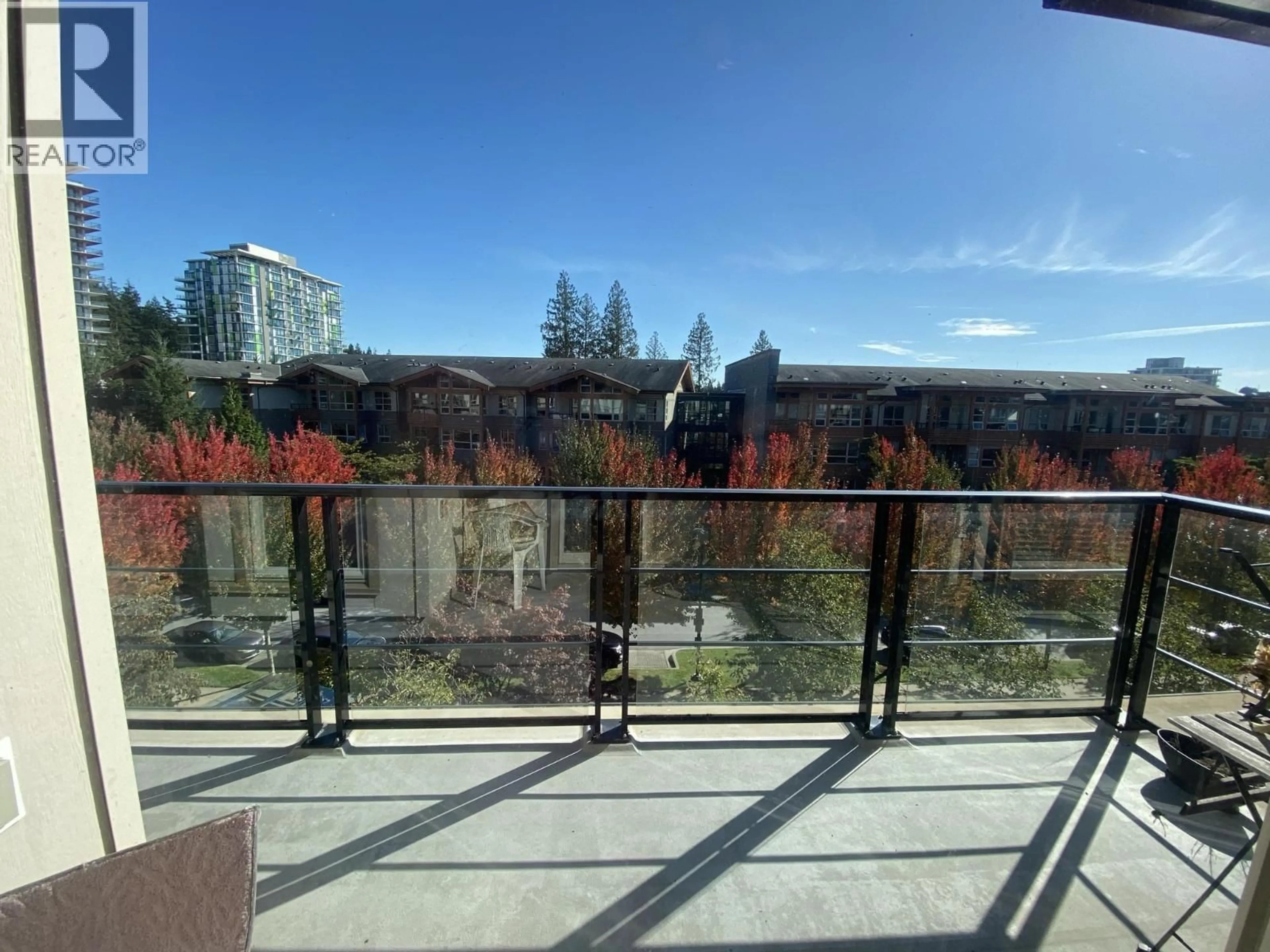 Balcony in the apartment, city buildings view from balcony for 422 - 5777 BIRNEY AVENUE, Vancouver British Columbia V6S0A4