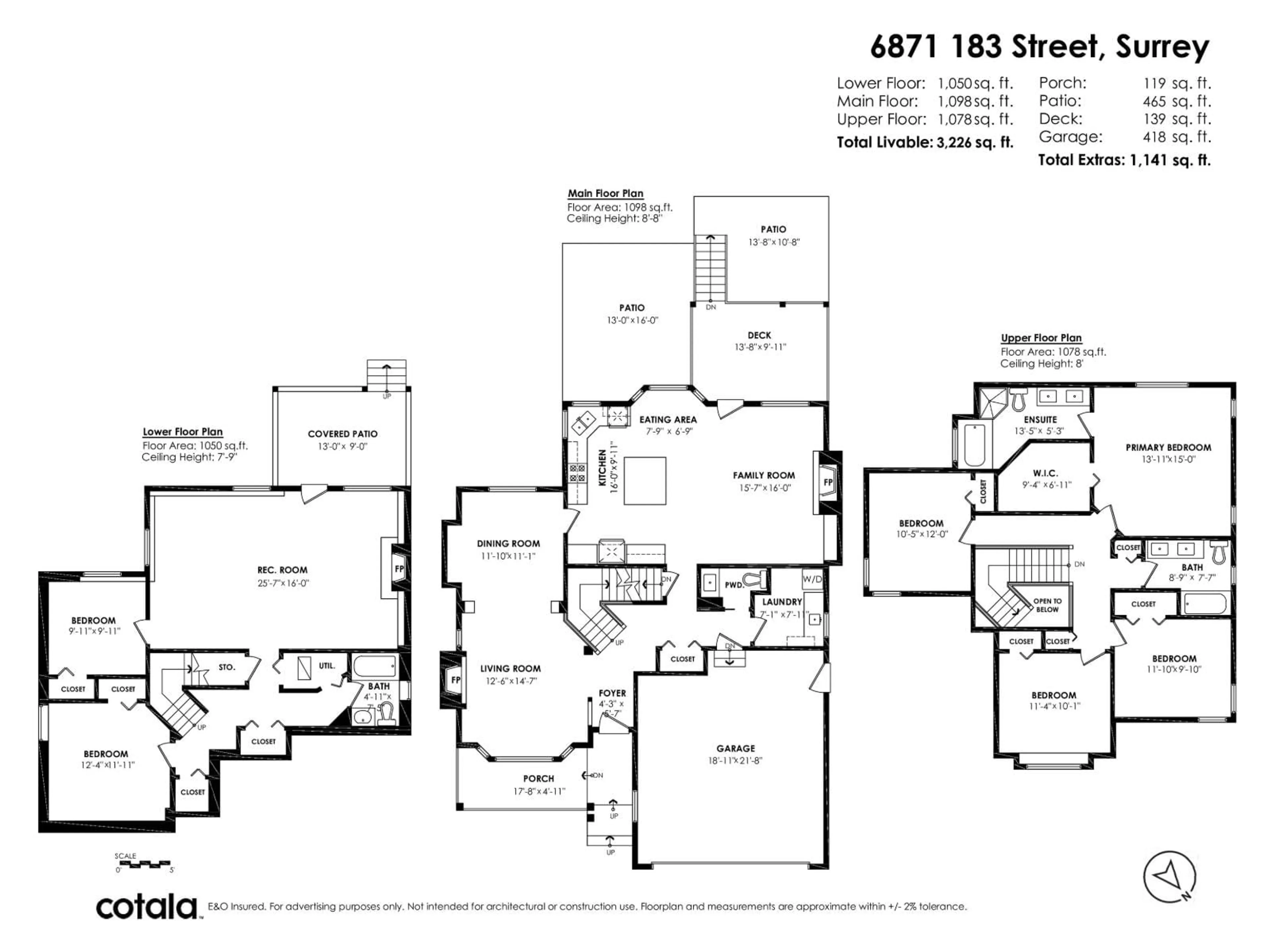 Floor plan for 6871 183, Surrey British Columbia V3S9E4