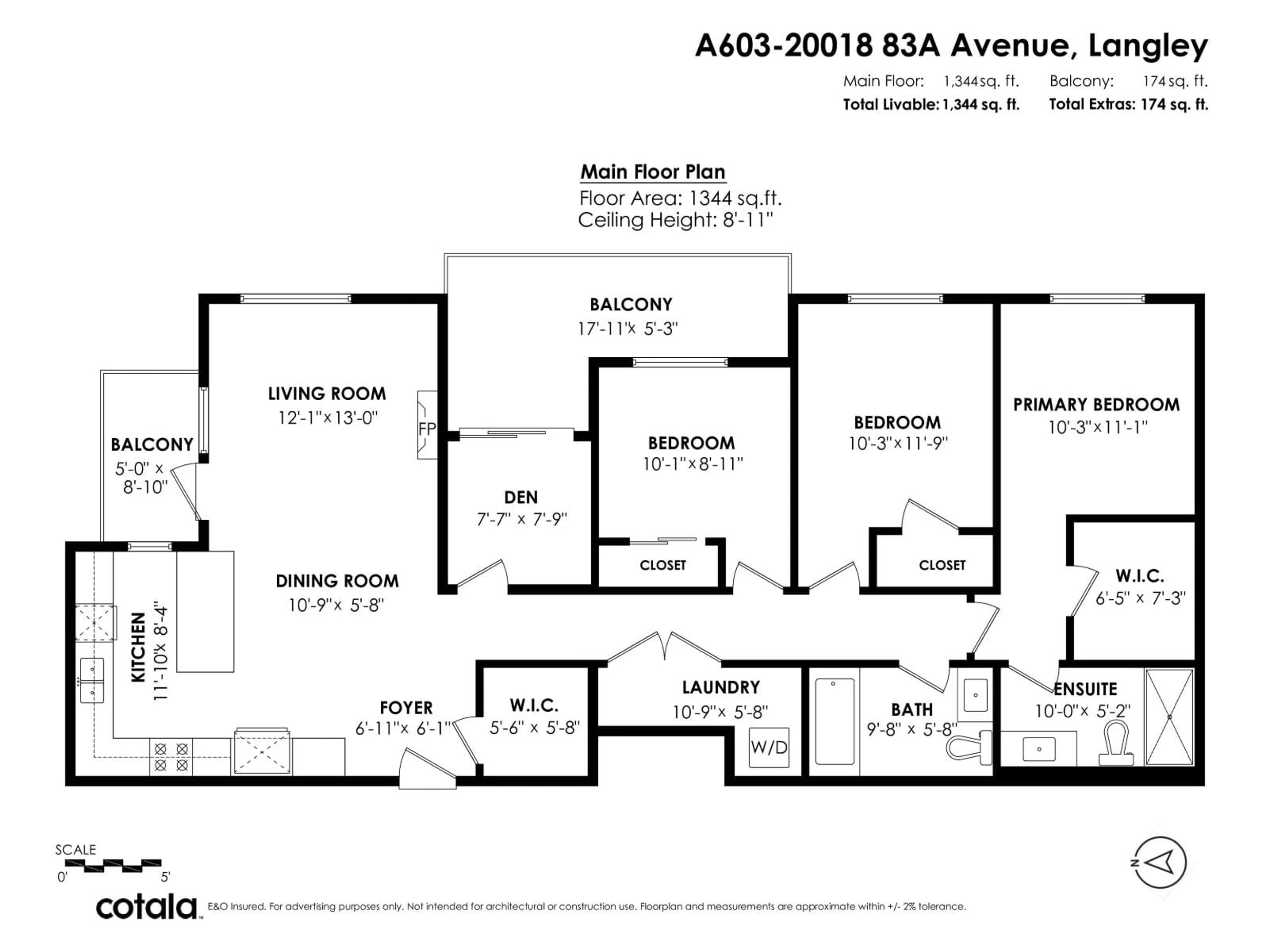 Floor plan for A603 - 20018 83A, Langley British Columbia V2Y3P2