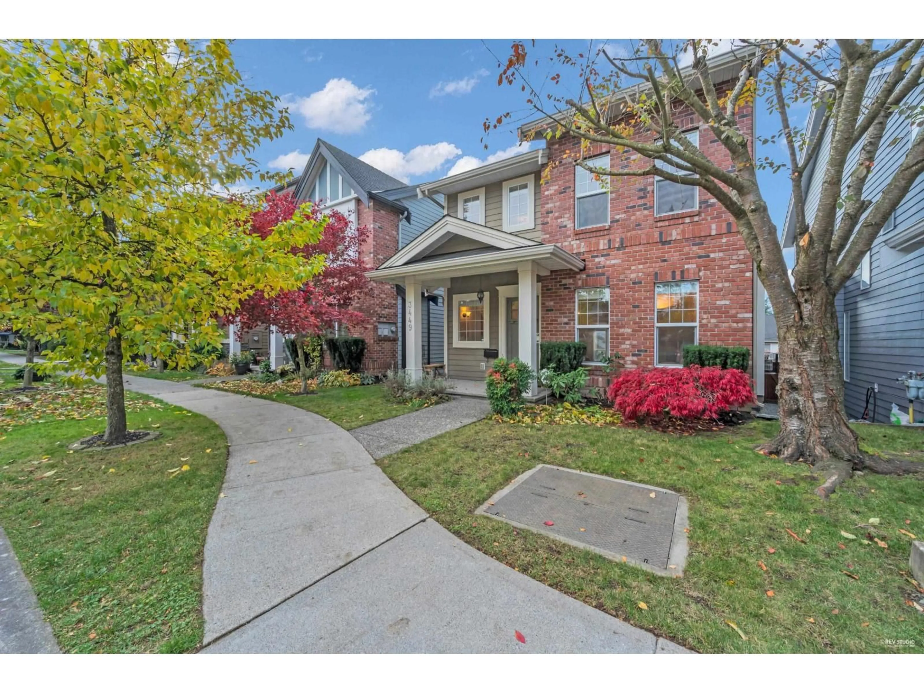 Home with brick exterior material, street for 3449 148A, Surrey British Columbia V4P0B9