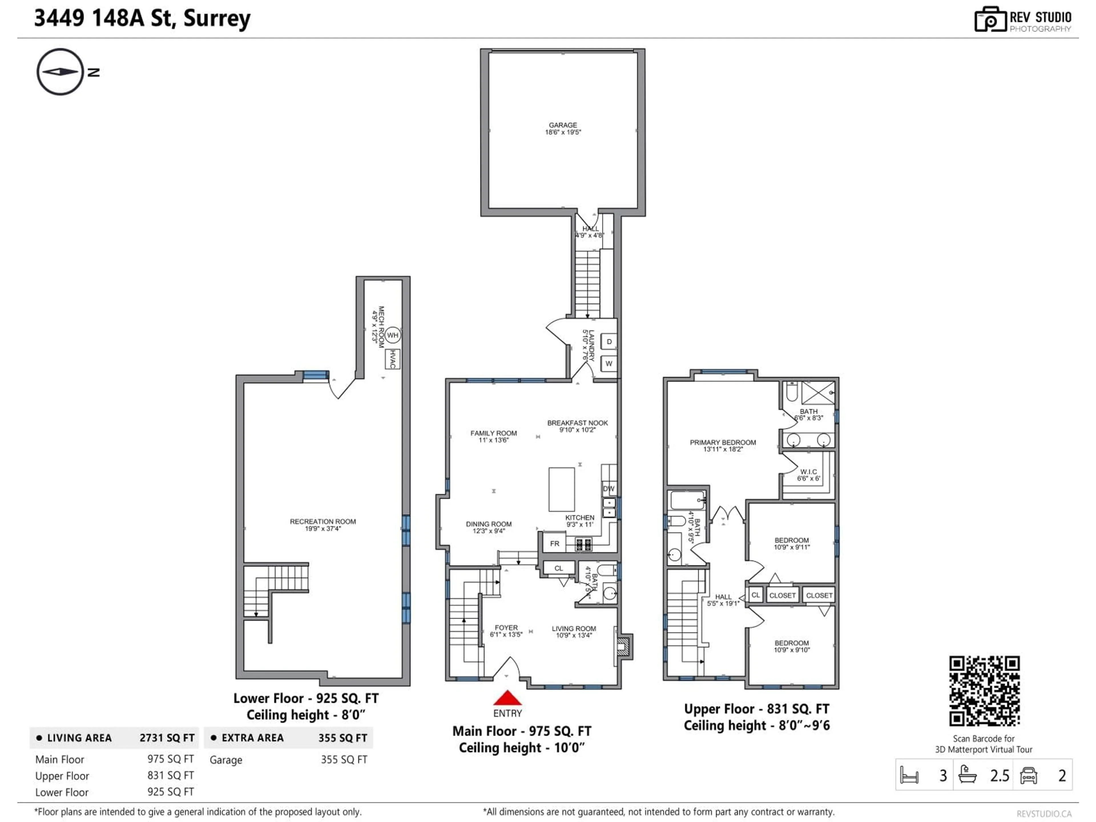Floor plan for 3449 148A, Surrey British Columbia V4P0B9