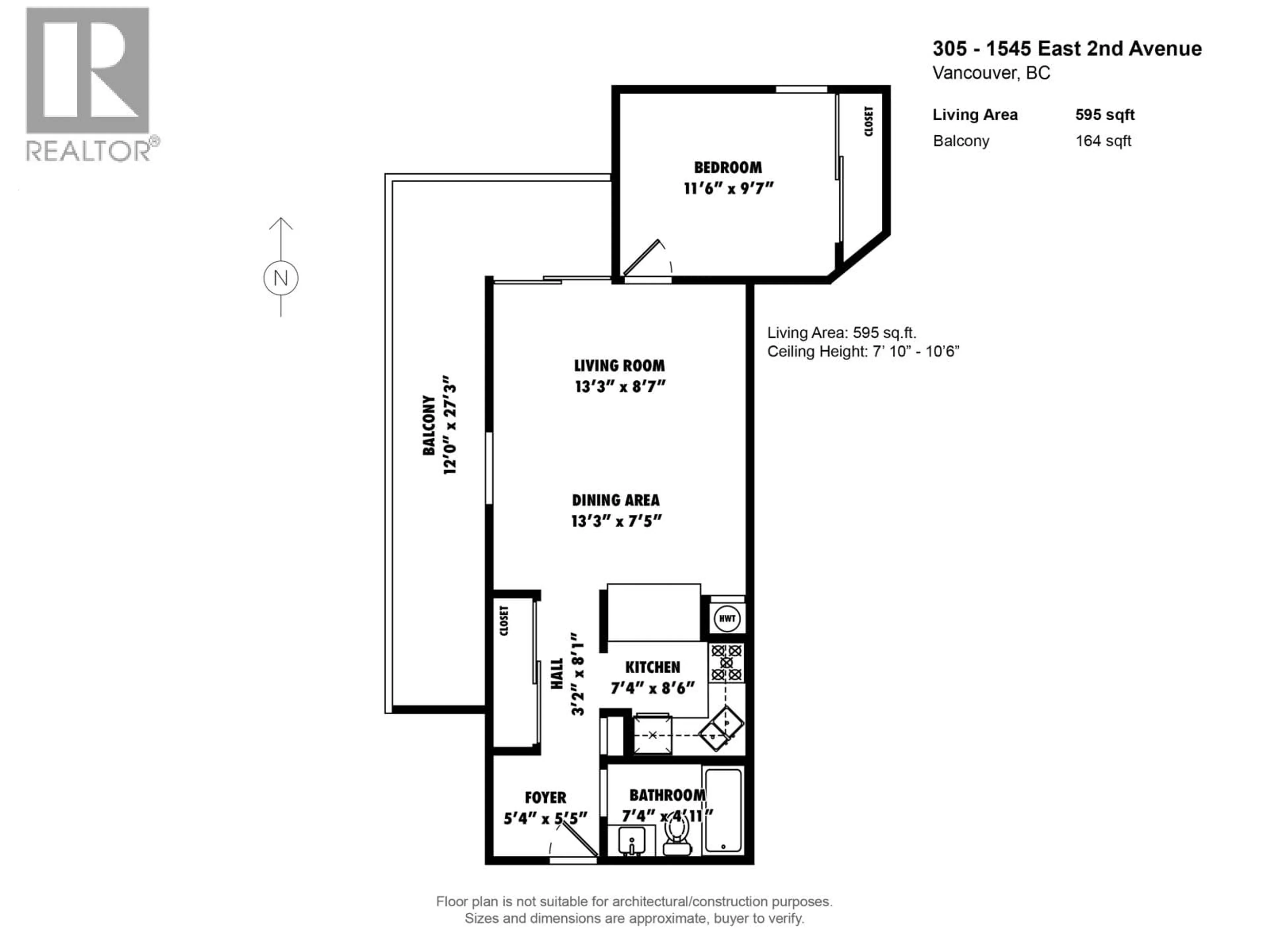 Floor plan for 305 - 1545 2ND AVENUE, Vancouver British Columbia V5N1C8