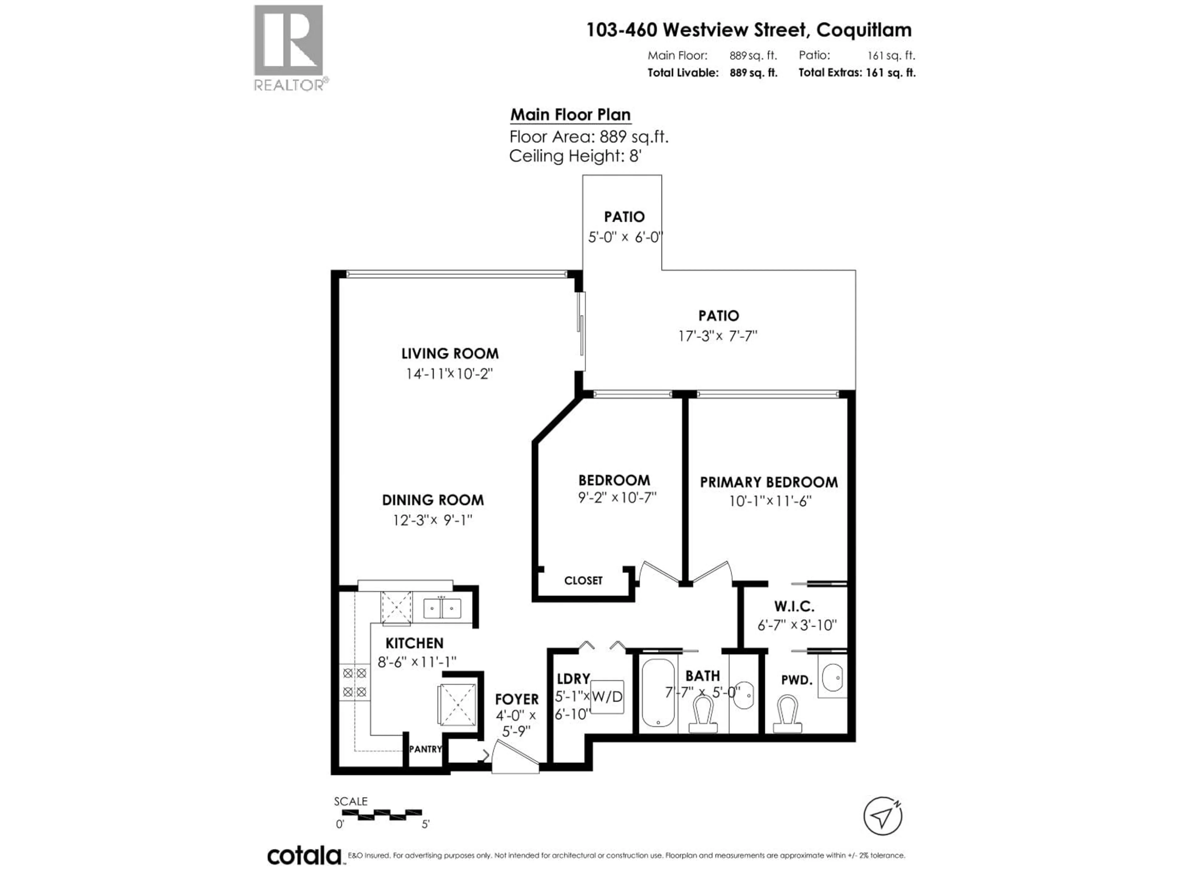 Floor plan for 103 - 460 WESTVIEW STREET, Coquitlam British Columbia V3K6C9