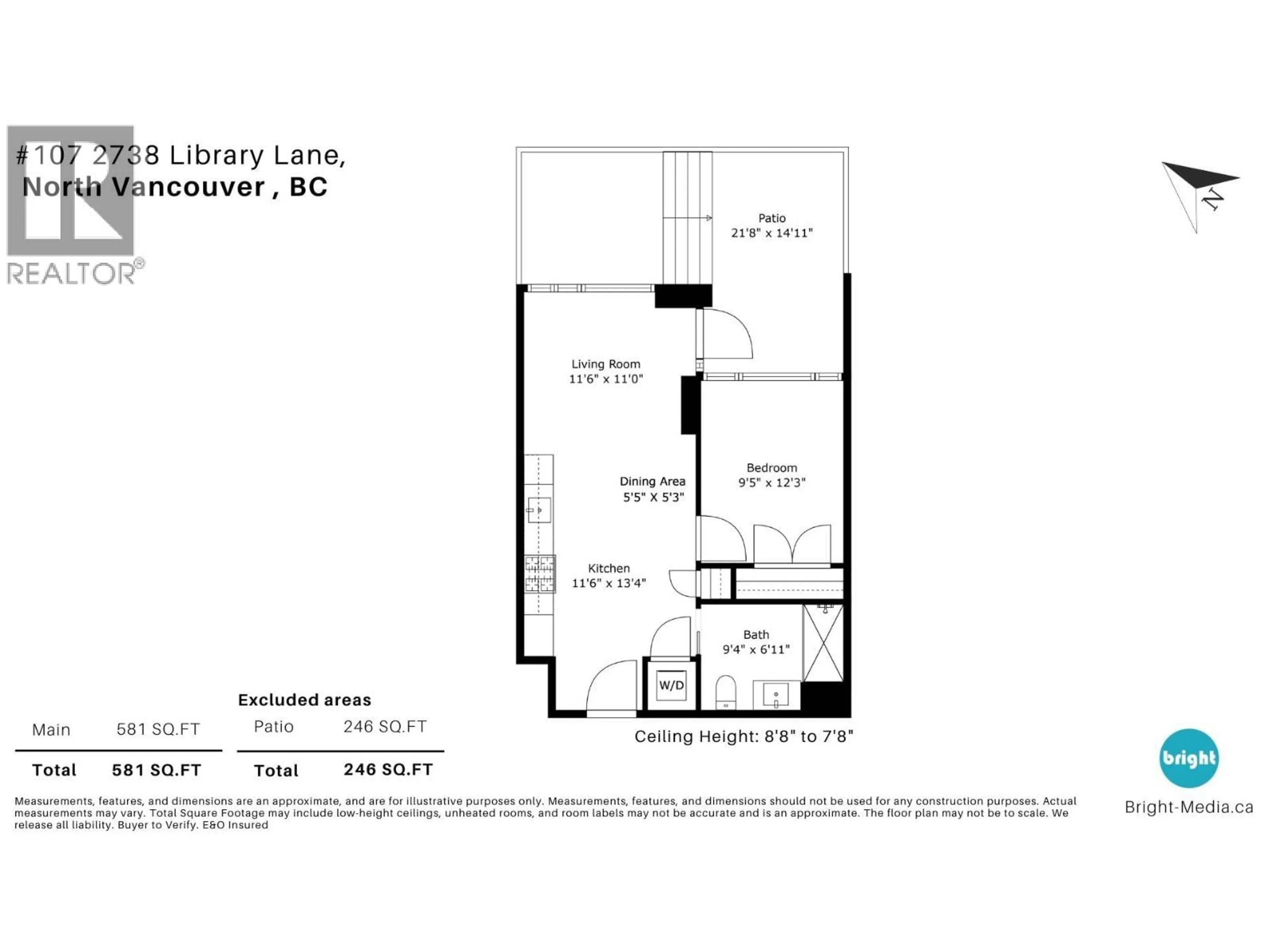 Floor plan for 107 - 2738 LIBRARY LANE, North Vancouver British Columbia V7J0B3