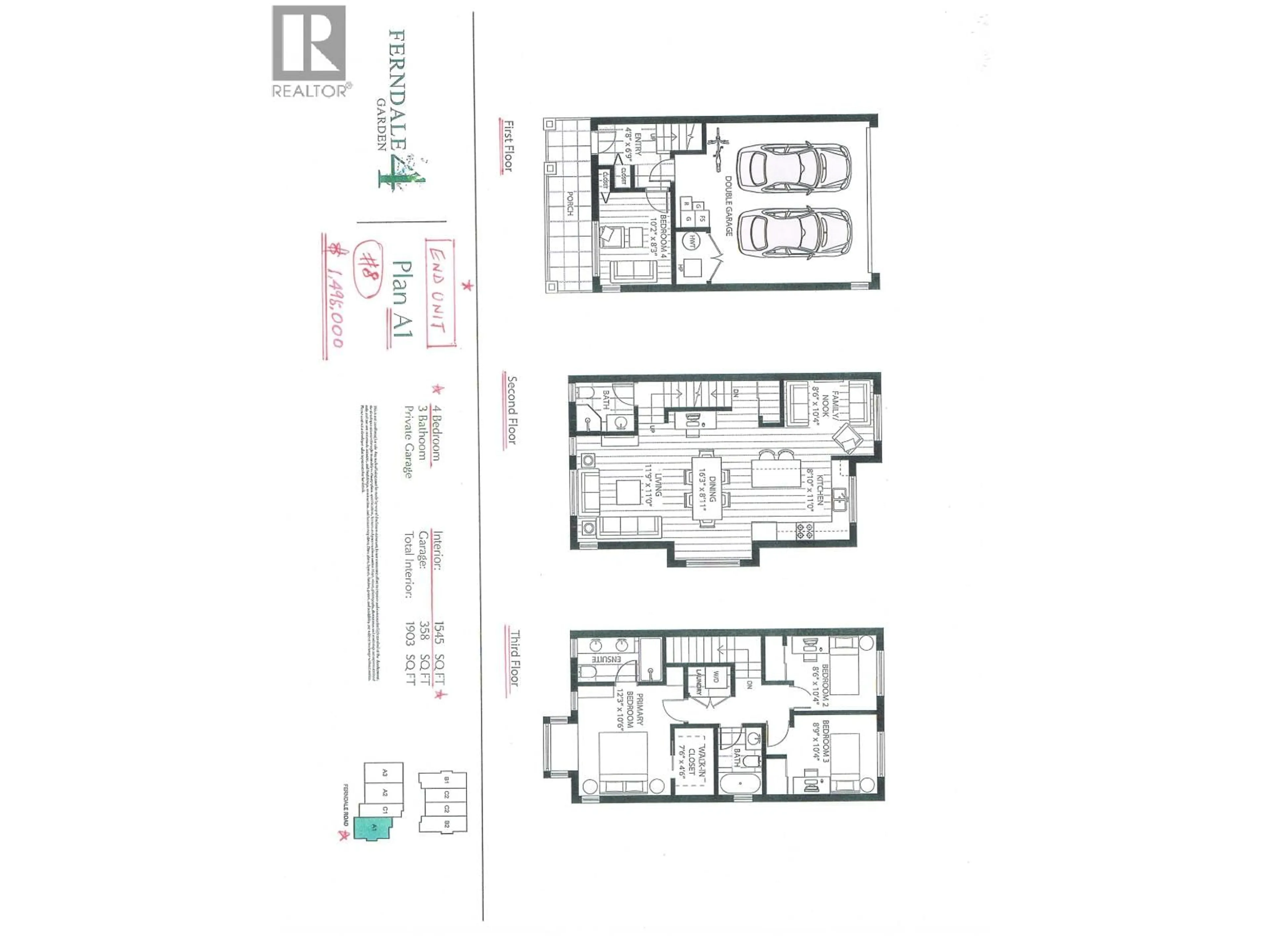 Floor plan for 8 - 9331 FERNDALE ROAD, Richmond British Columbia V6Y1X4