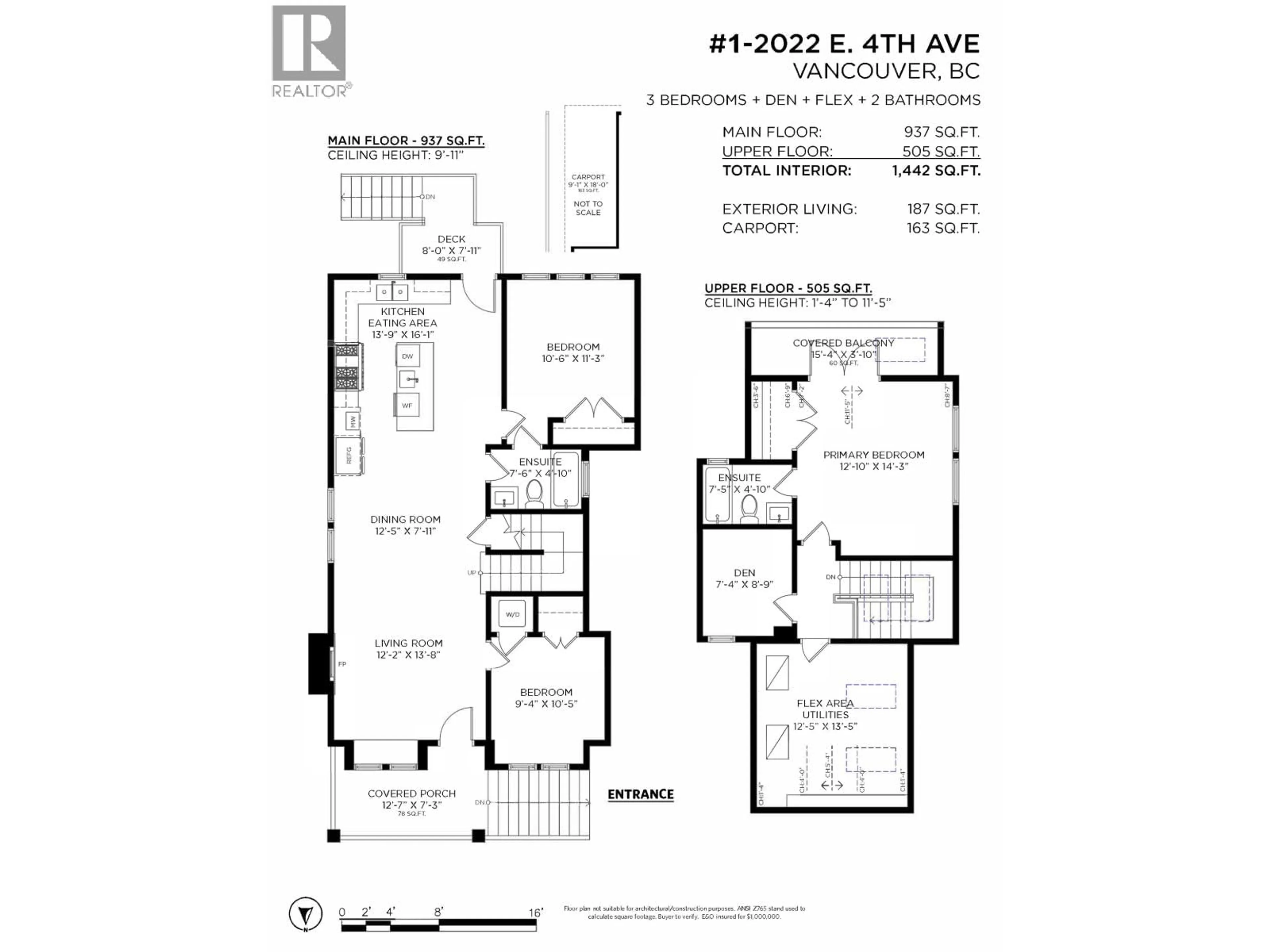 Floor plan for 1 - 2022 4TH AVENUE, Vancouver British Columbia V5N1K4