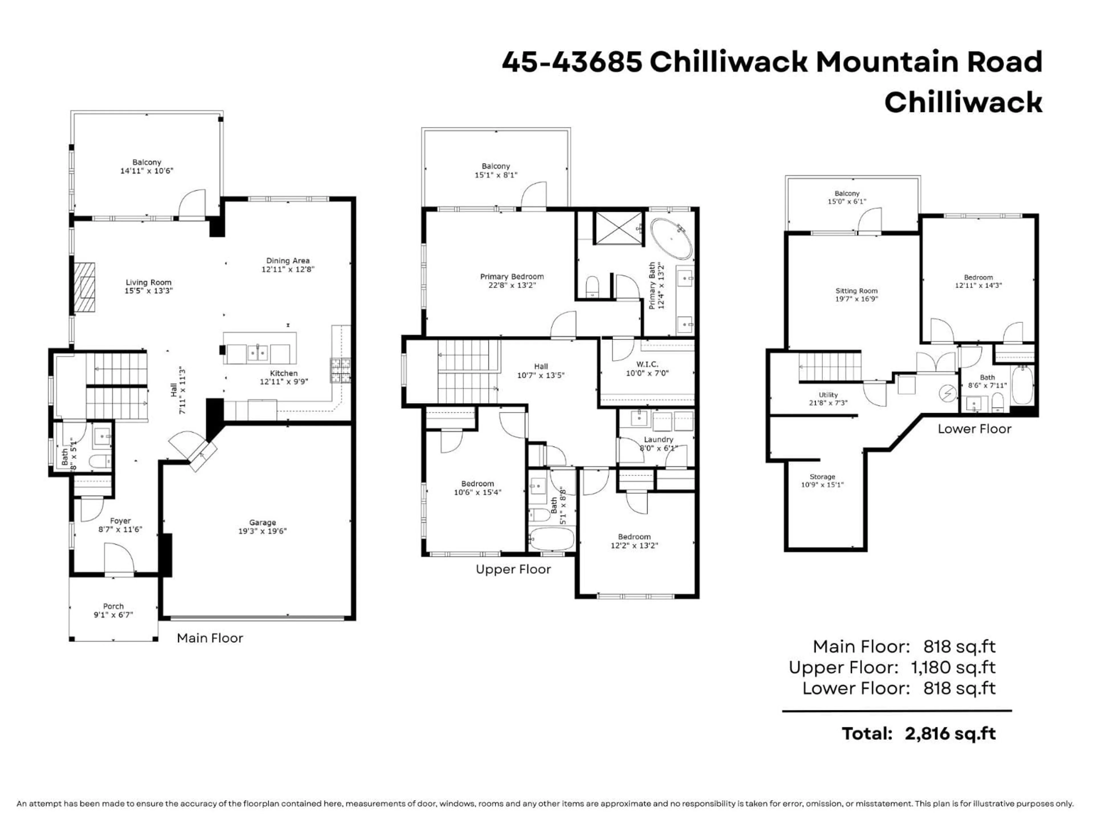 Floor plan for 45 - 43685 CHILLIWACK MOUNTAIN ROAD, Chilliwack British Columbia V2R0X5