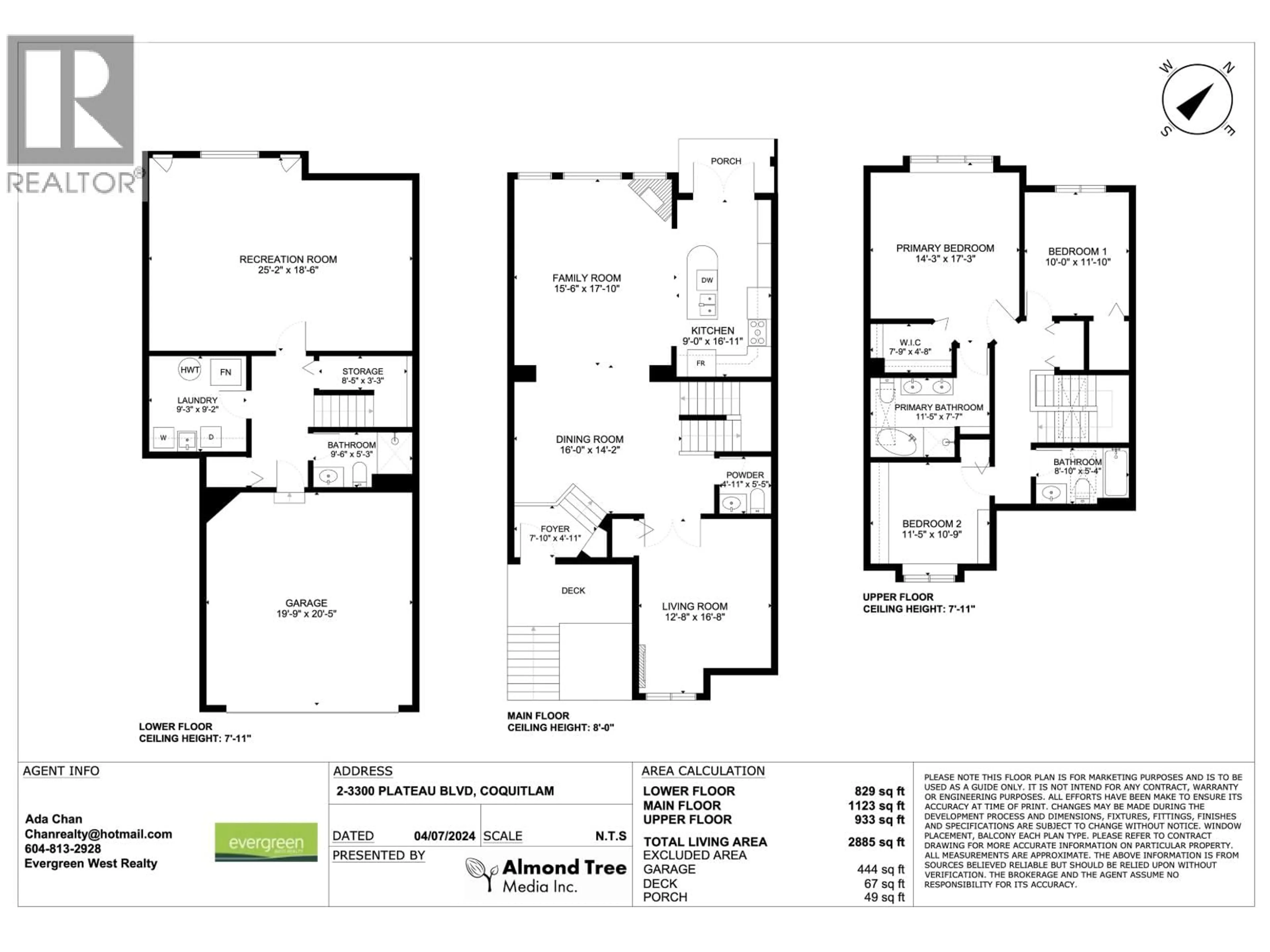 Floor plan for 2 - 3300 PLATEAU BOULEVARD, Coquitlam British Columbia V3E3L6