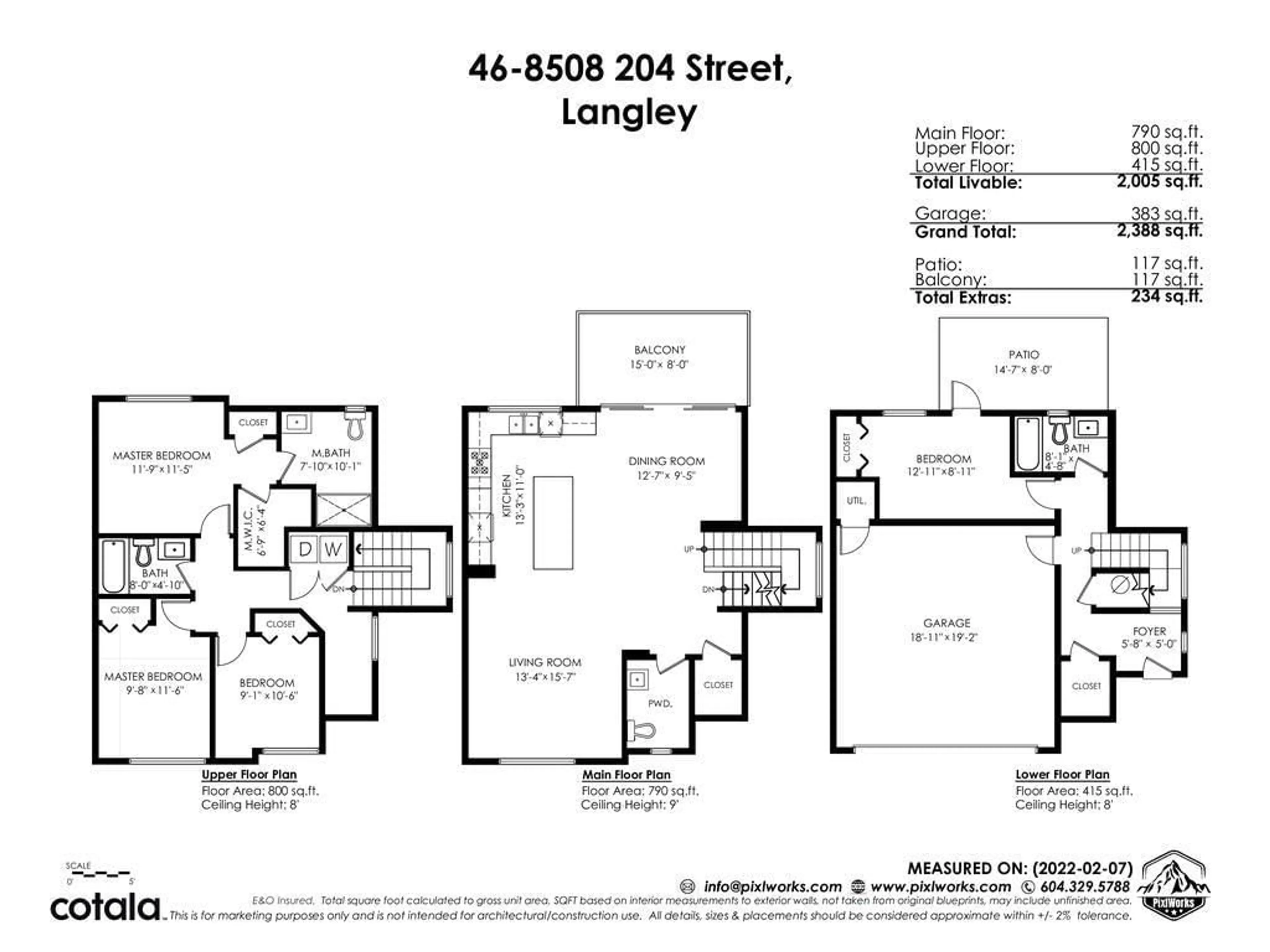 Floor plan for 46 - 8508 204, Langley British Columbia V2Y0V8