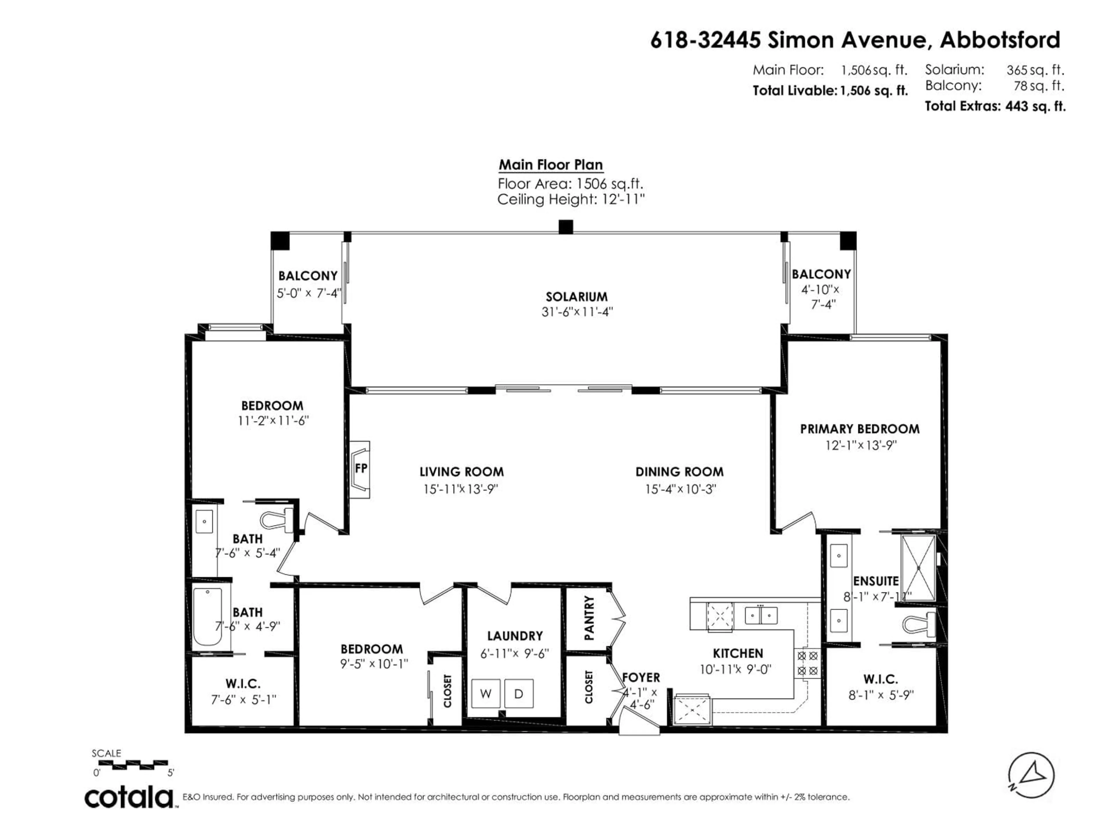 Floor plan for 618 - 32445 SIMON, Abbotsford British Columbia V2T0G7
