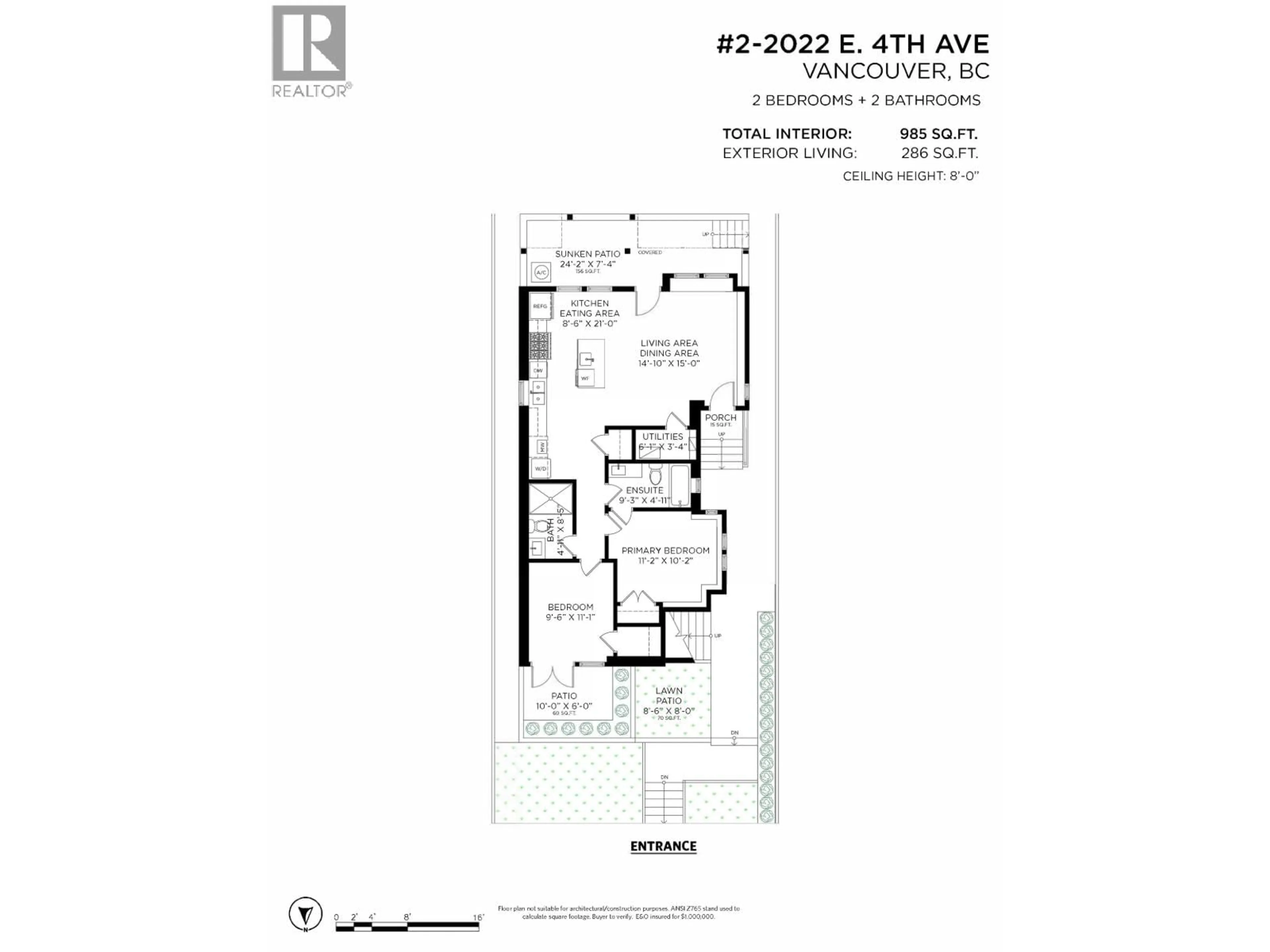 Floor plan for 2 - 2022 4TH AVENUE, Vancouver British Columbia V5N1K4