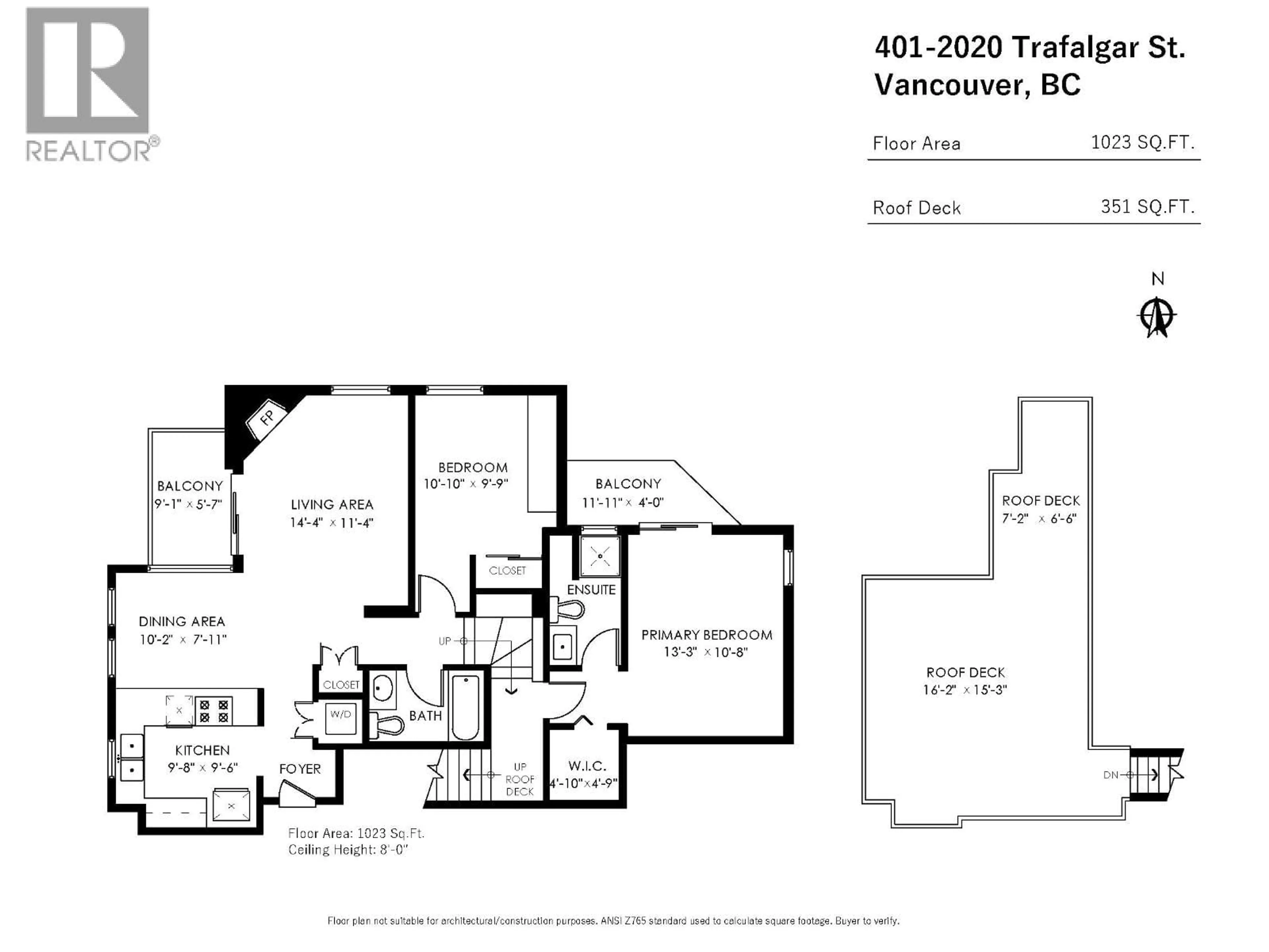 Floor plan for PH 401 - 2020 TRAFALGAR STREET, Vancouver British Columbia V6K3S6