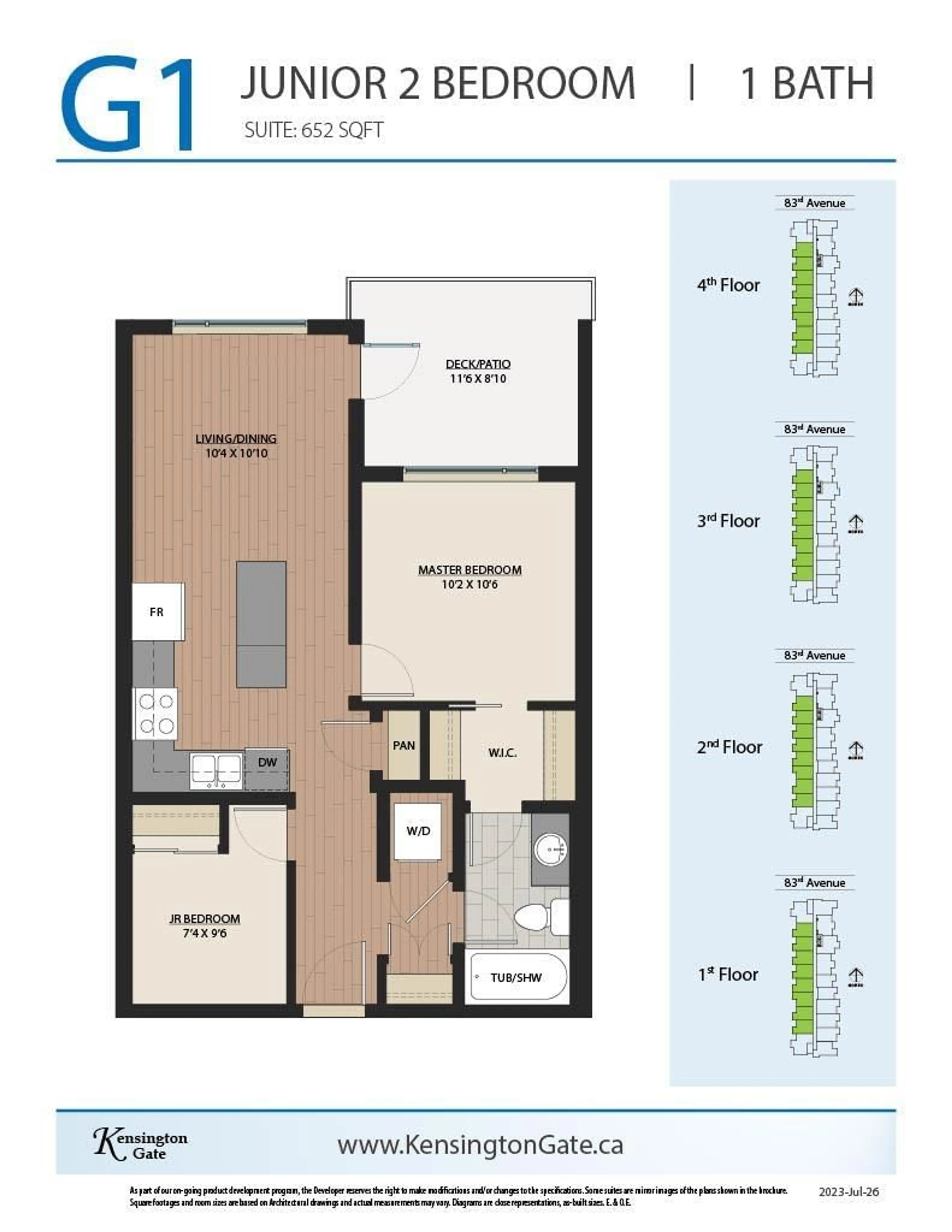 Floor plan for 112 - 20932 83, Langley British Columbia V2Y3Y9