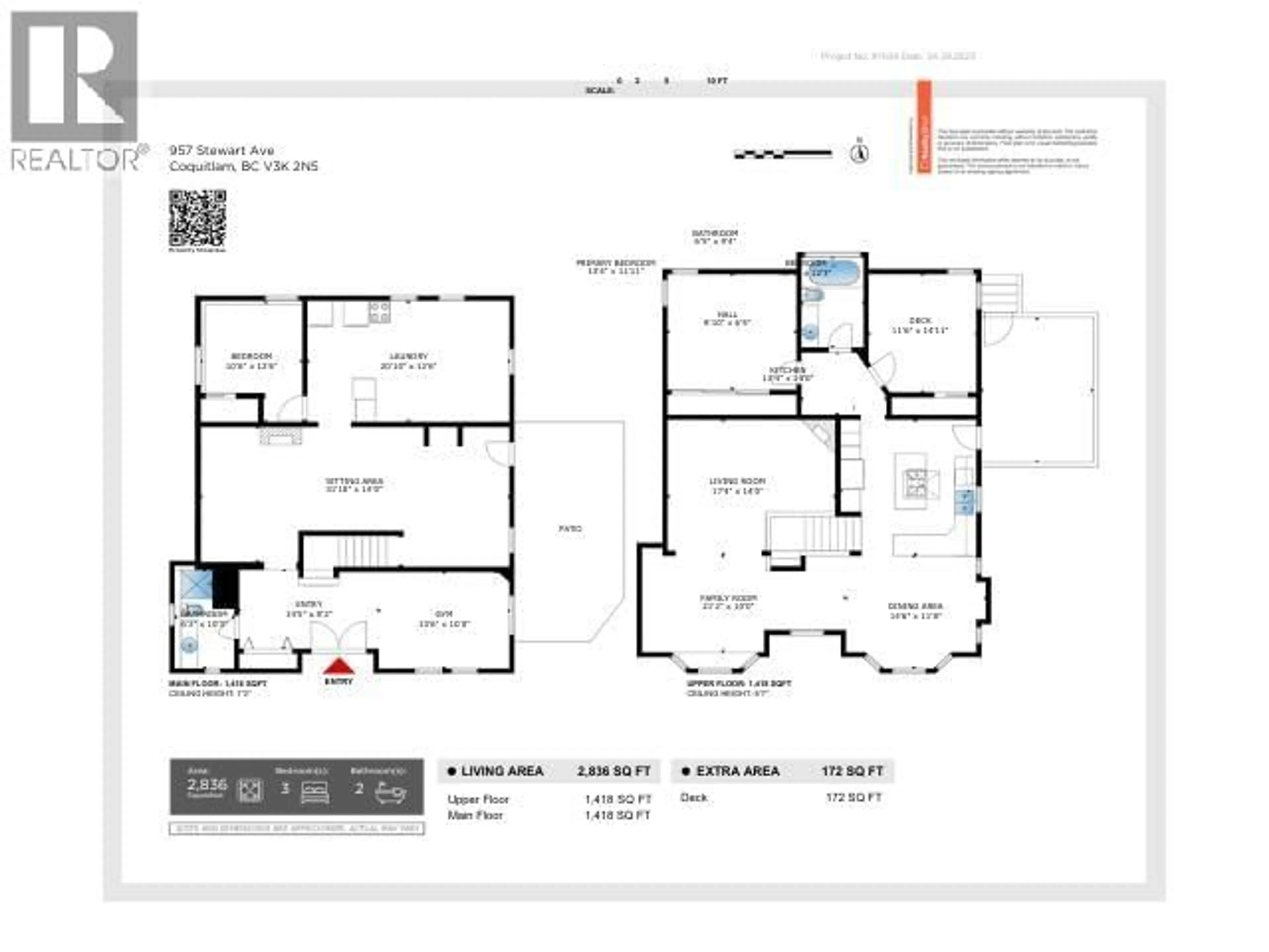 Floor plan for 957 STEWART AVENUE, Coquitlam British Columbia V3K2N5