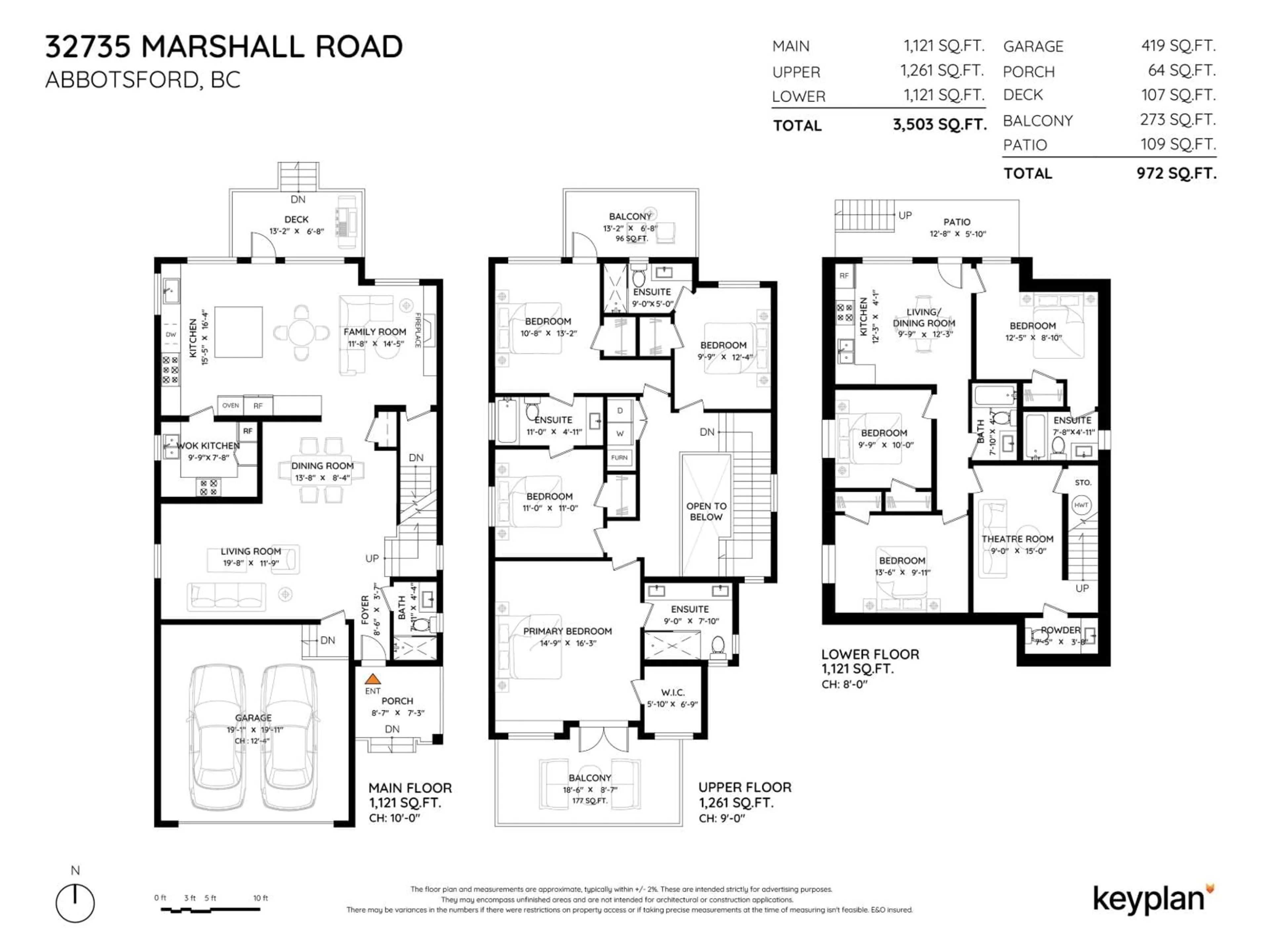 Floor plan for 32735 MARSHALL, Abbotsford British Columbia V2S1J6