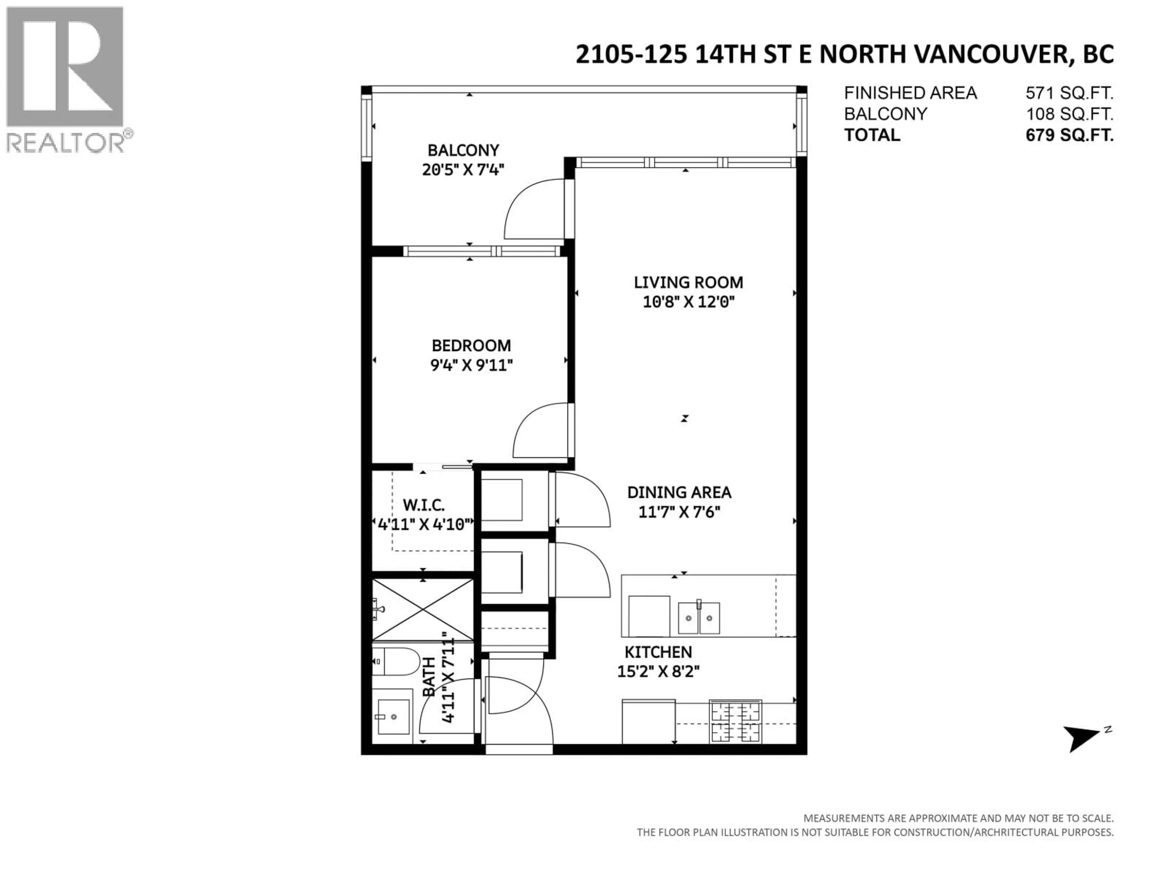 Floor plan for 2105 - 125 14TH STREET, North Vancouver British Columbia V7L0E6