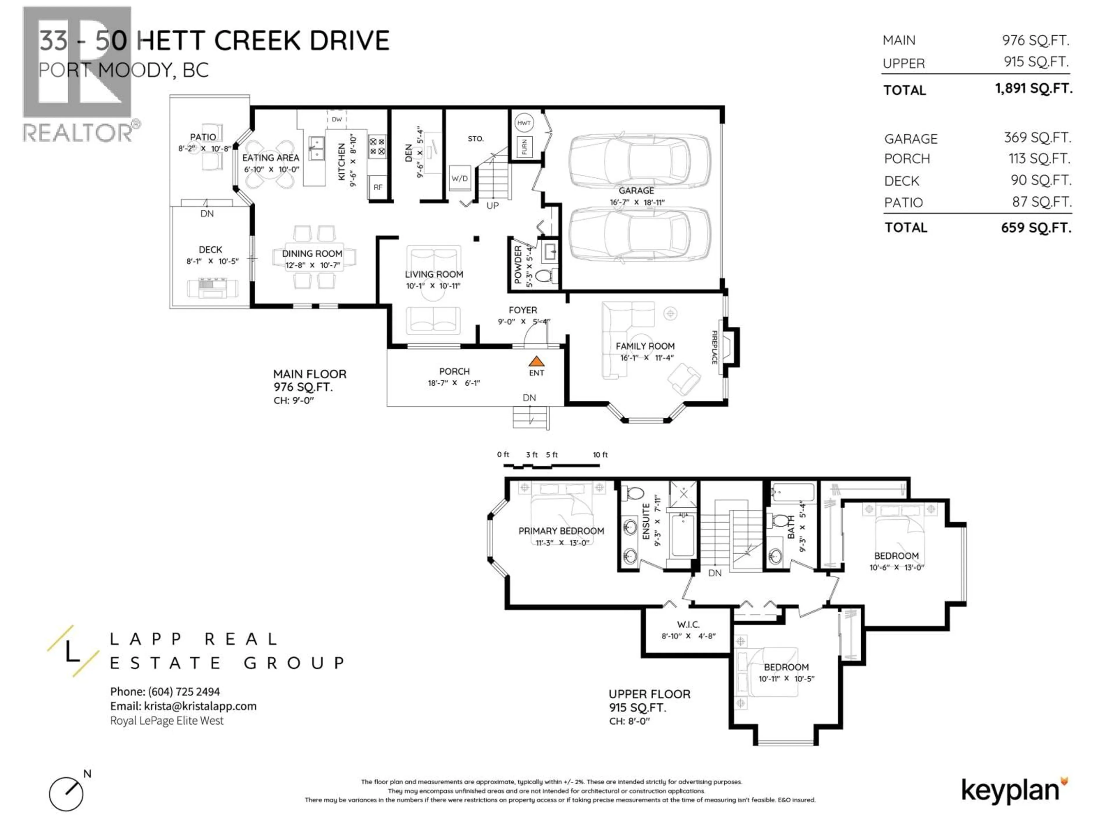 Floor plan for 33 - 50 HETT CREEK DRIVE, Port Moody British Columbia V3H5E2