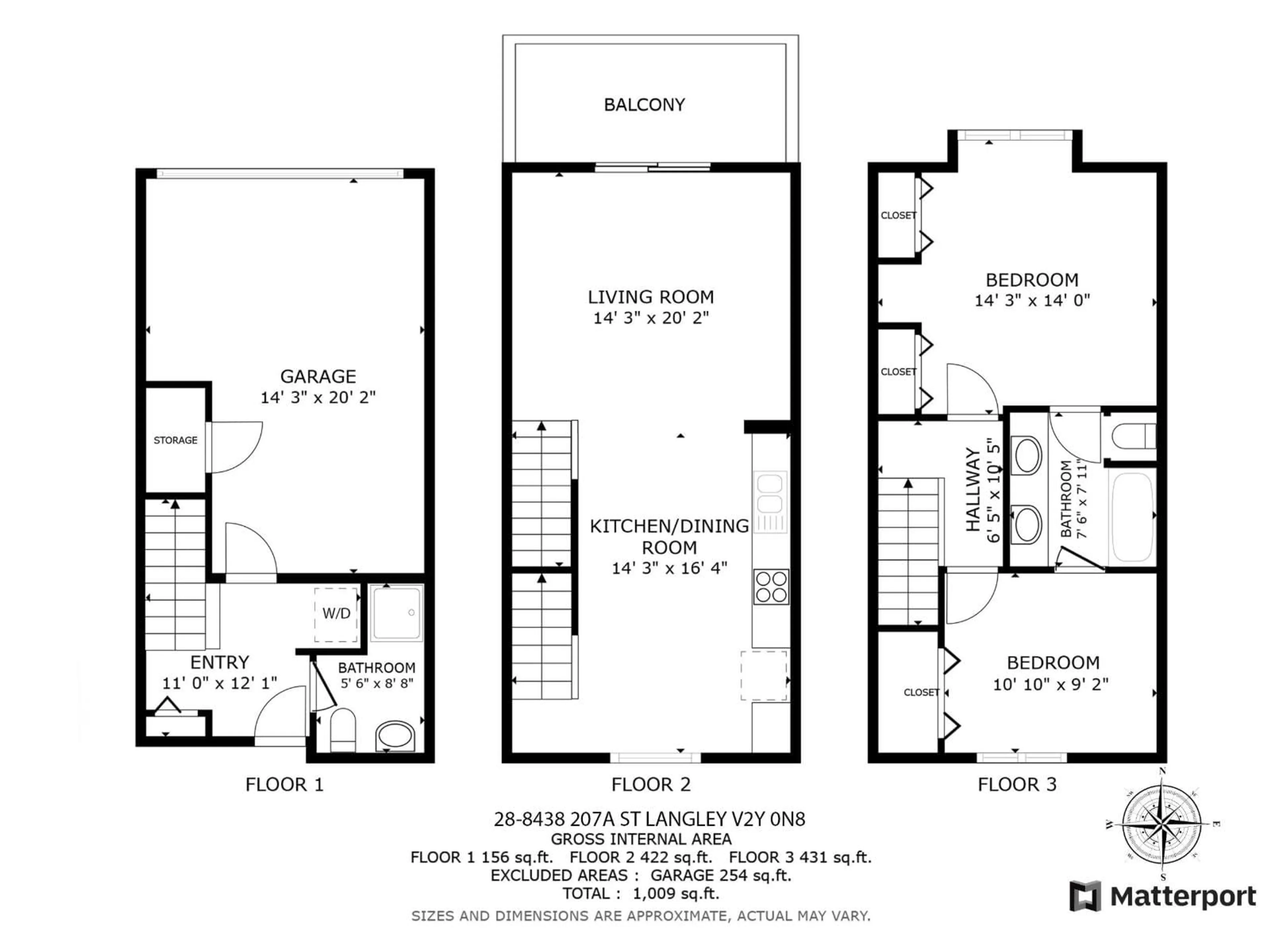 Floor plan for 28 - 8438 207A, Langley British Columbia V2Y0N8