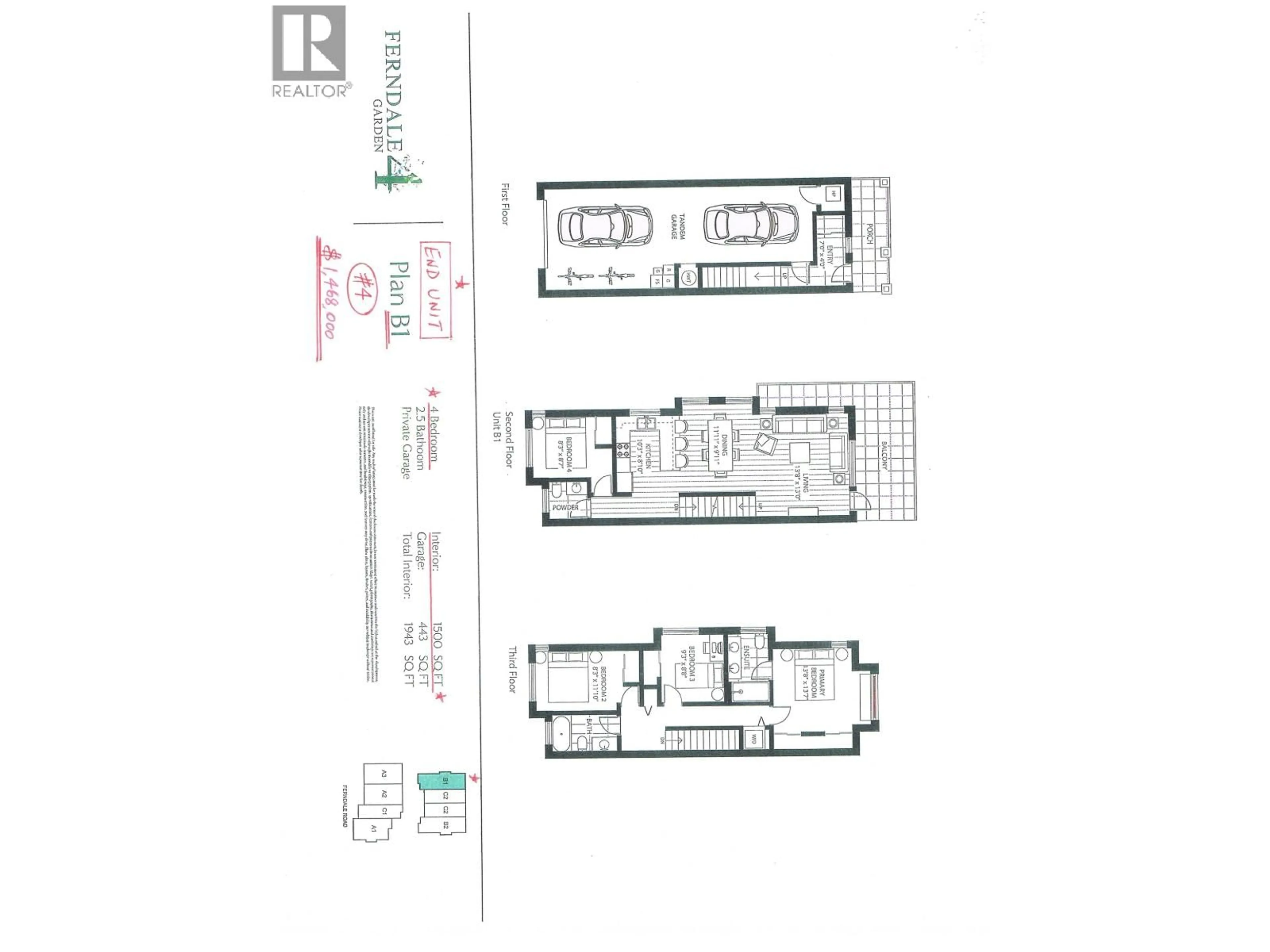 Floor plan for 4 - 9331 FERNDALE ROAD, Richmond British Columbia V6Y1X4