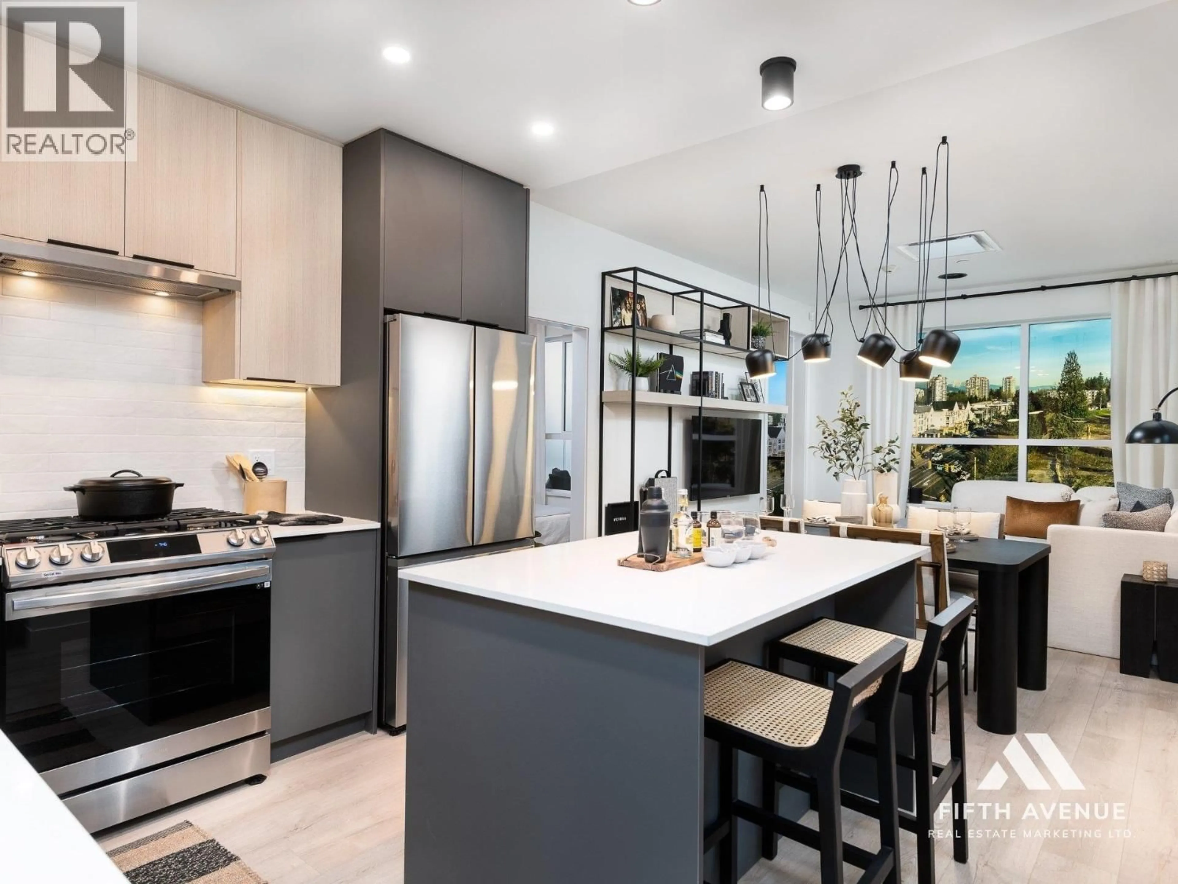 Contemporary kitchen, ceramic/tile floor for 306 - 111 BULLER STREET, Port Moody British Columbia N0N0N0