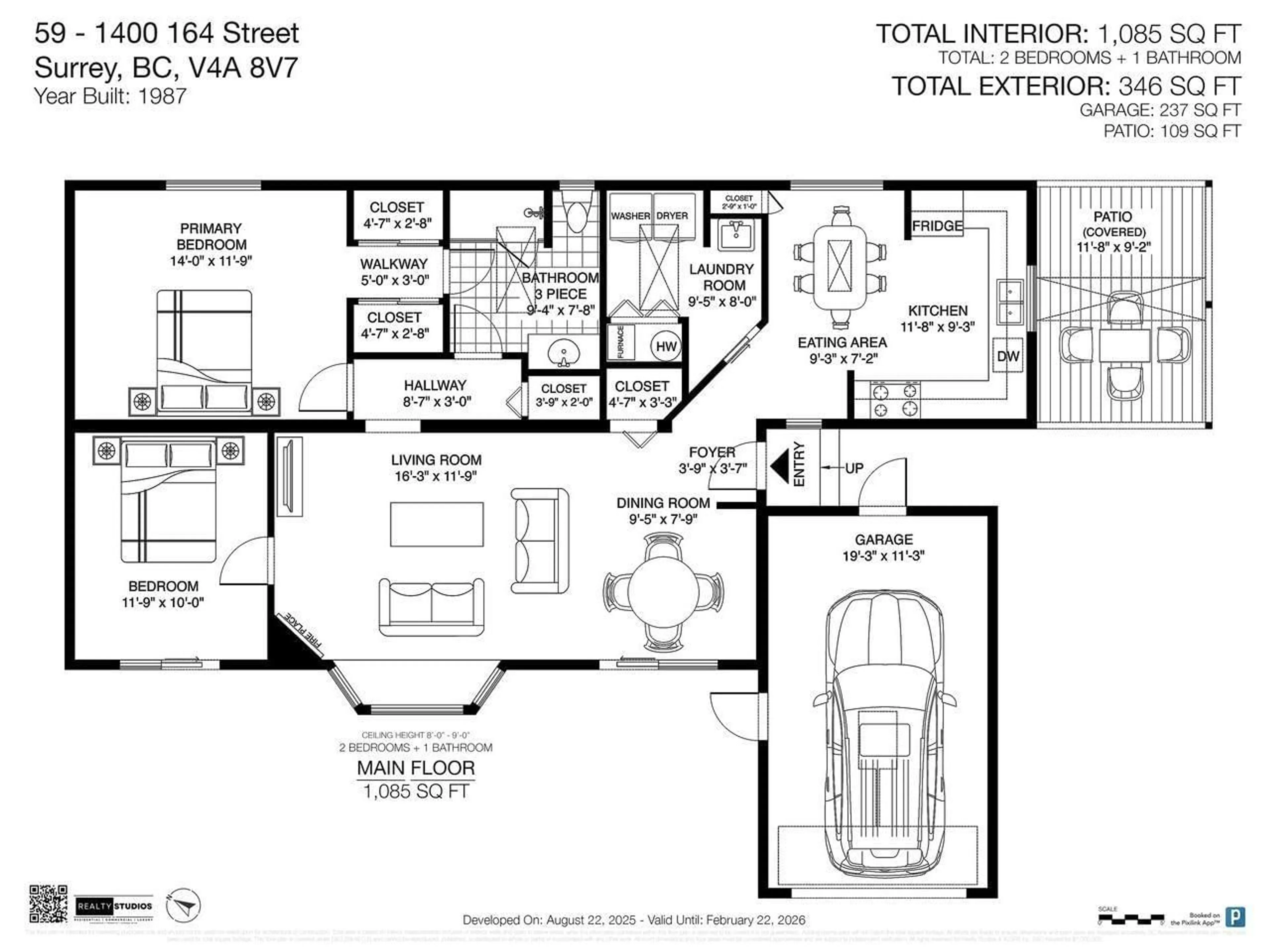 Floor plan for 59 - 1400 164, Surrey British Columbia V4A8V7