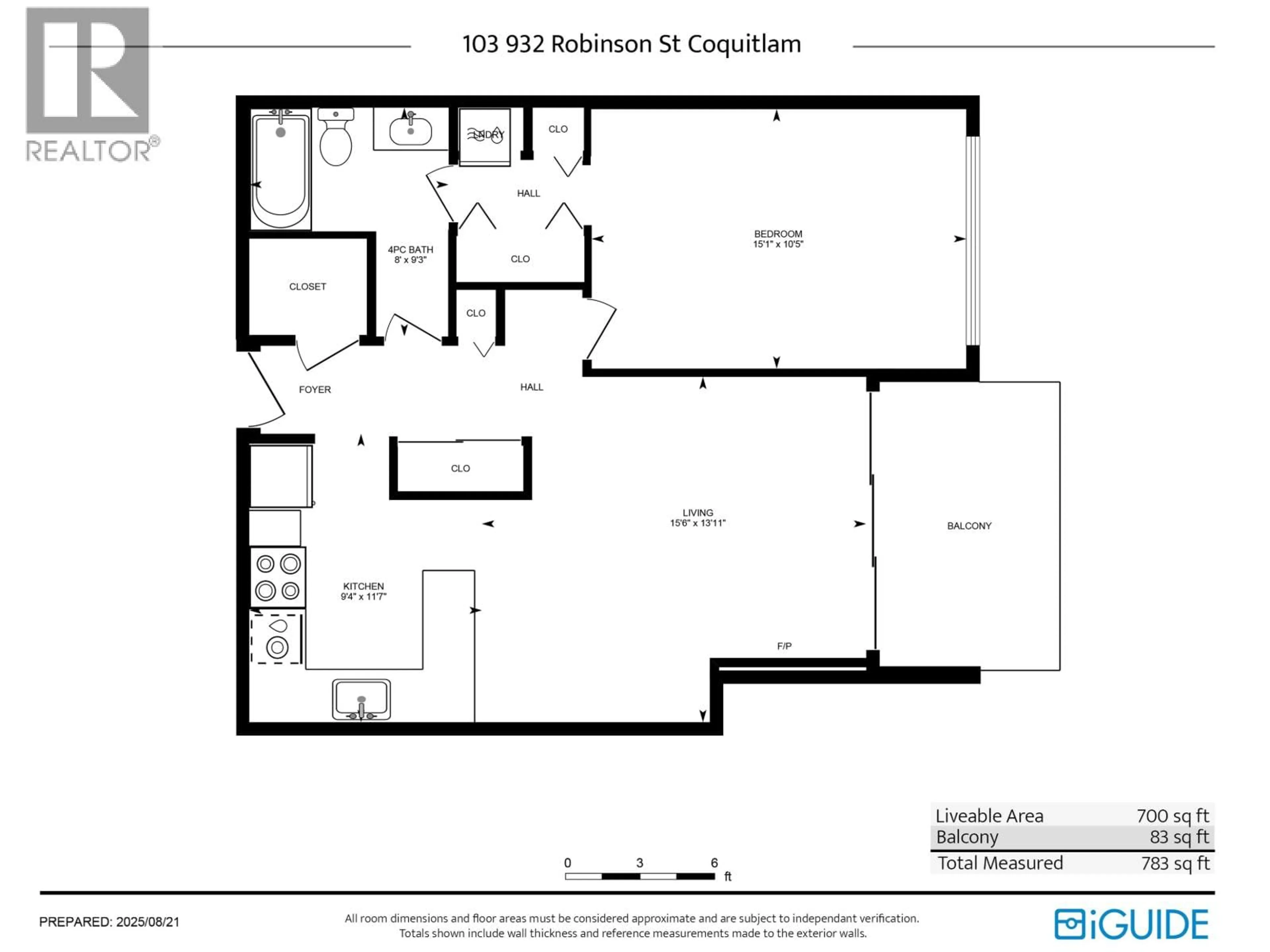 Floor plan for 103 - 932 ROBINSON STREET, Coquitlam British Columbia V3J7R8