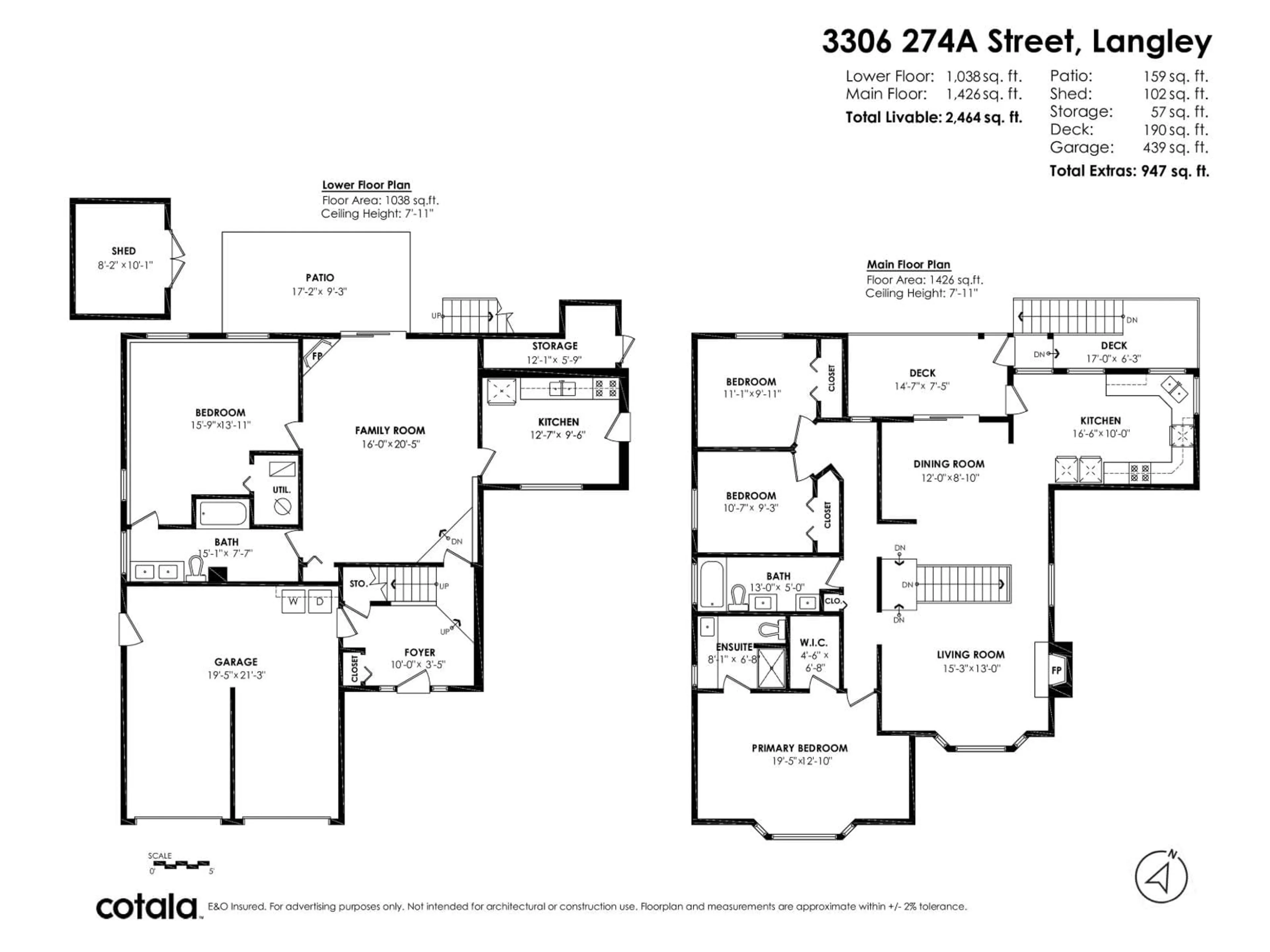 Floor plan for 3306 274A, Langley British Columbia V4W3J2