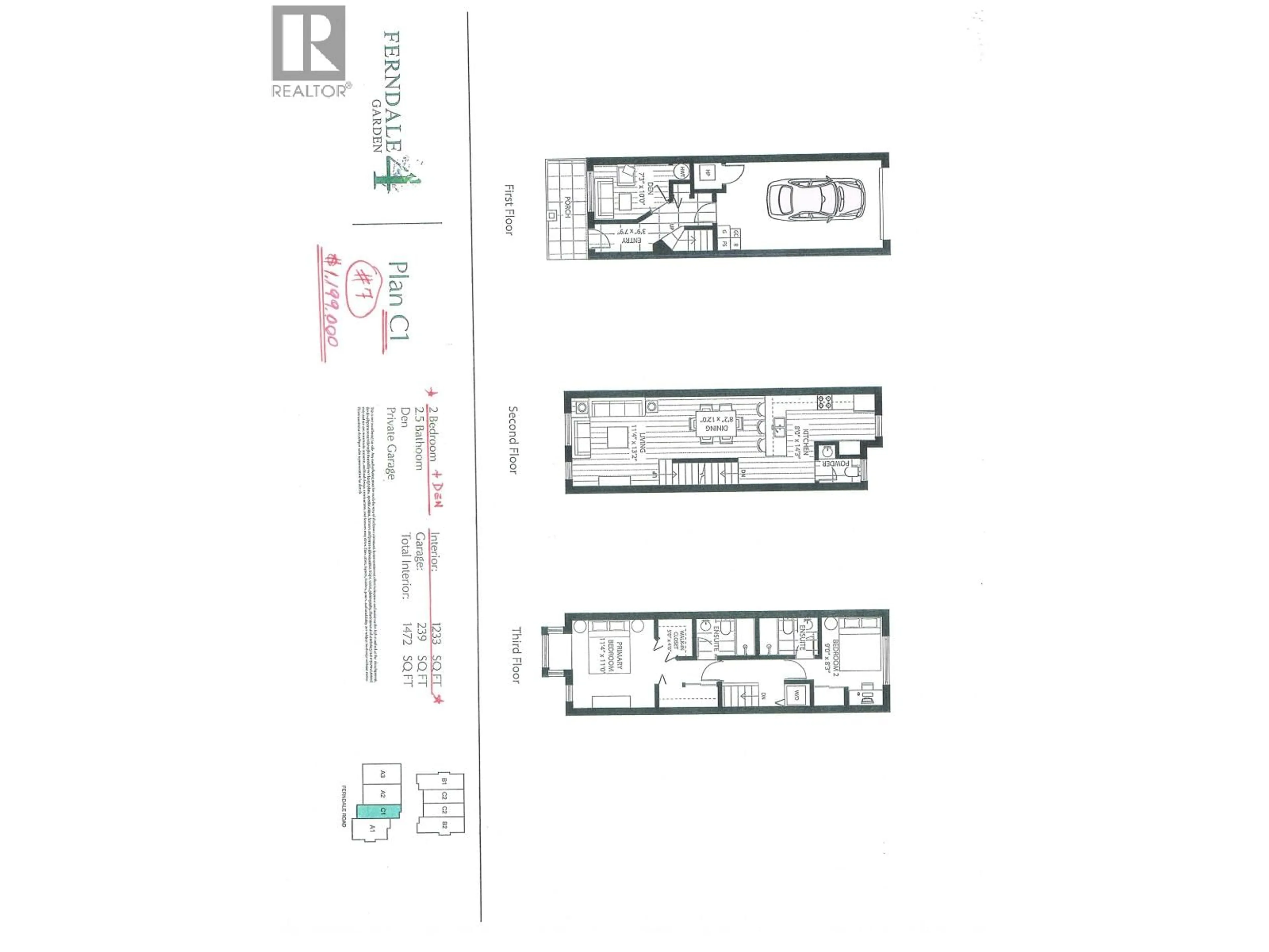 Floor plan for 7 - 9331 FERNDALE ROAD, Richmond British Columbia V6Y1X4