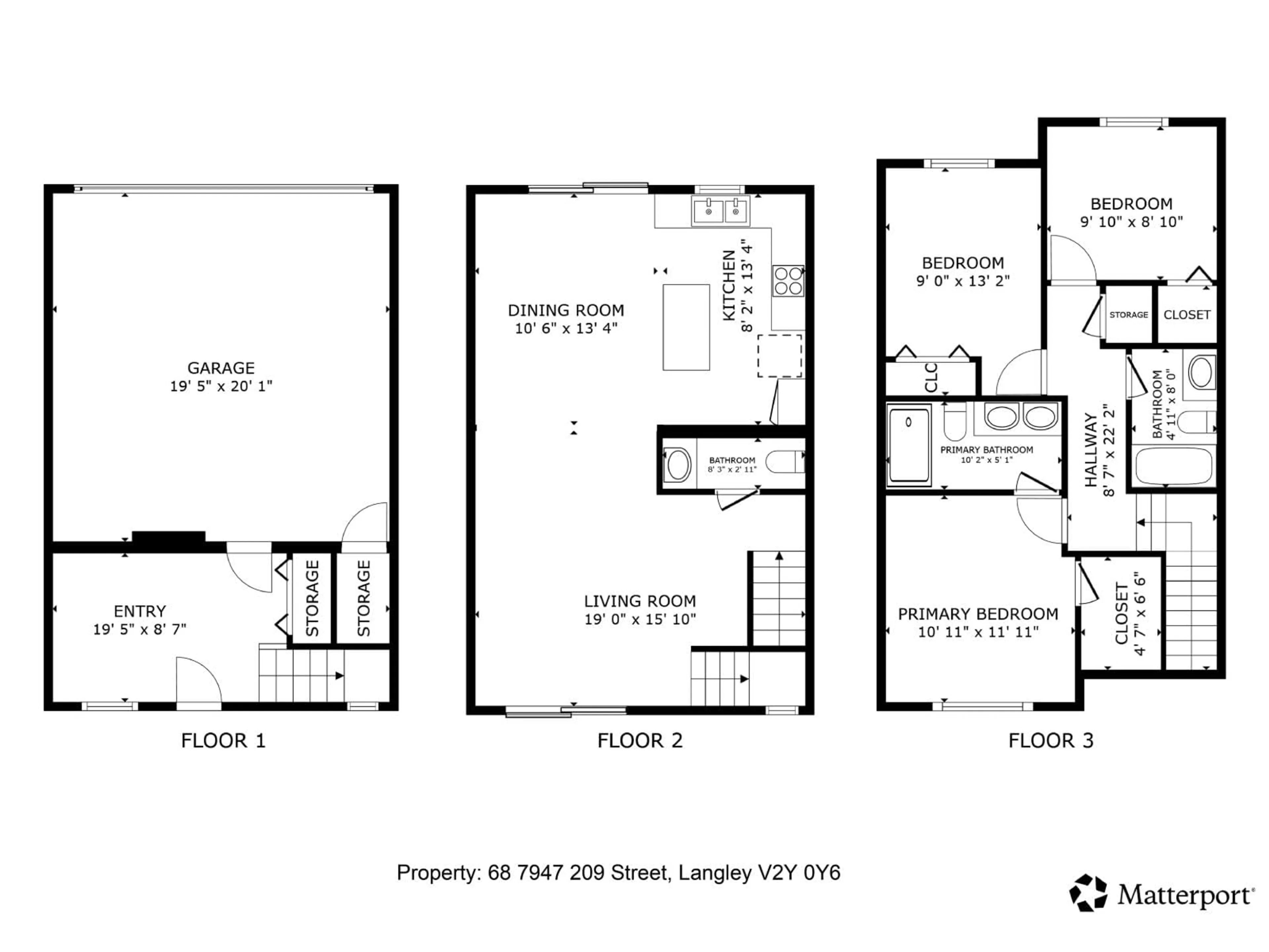 Floor plan for 68 - 7947 209, Langley British Columbia V2Y0Y6