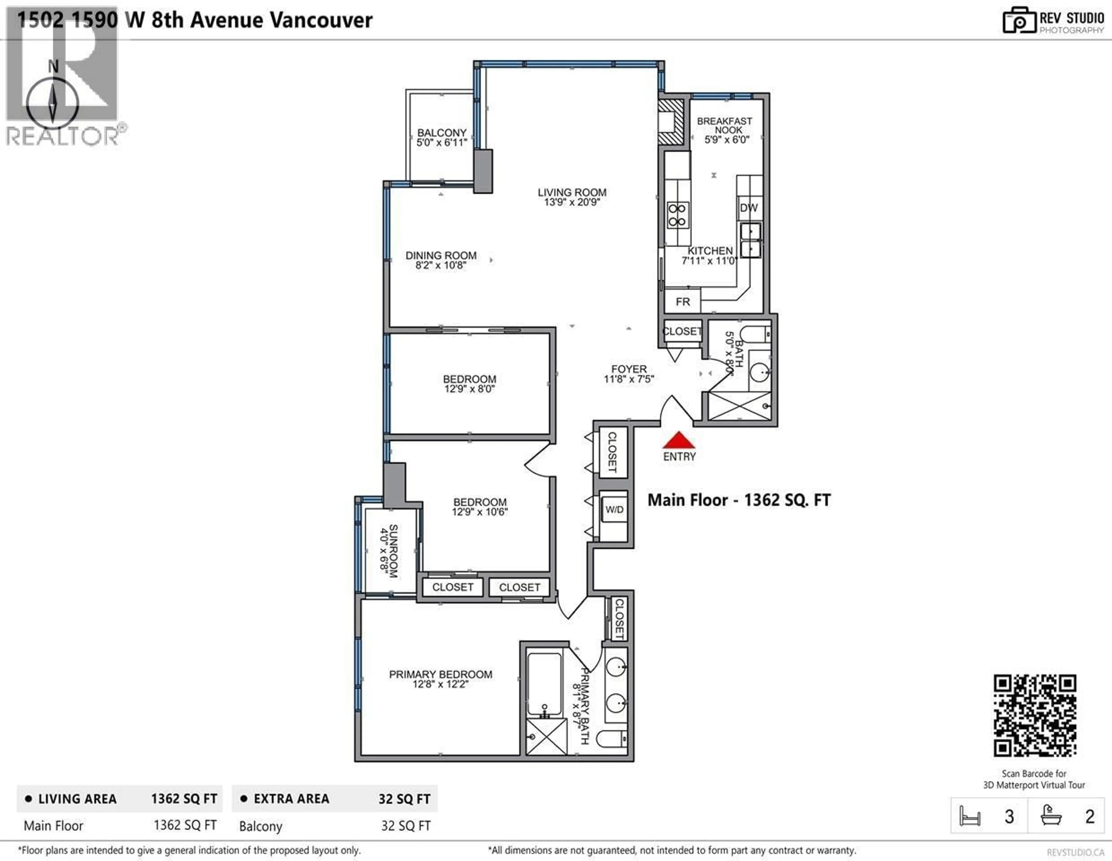 Floor plan for 1502 - 1590 8TH AVENUE, Vancouver British Columbia V6J4R8