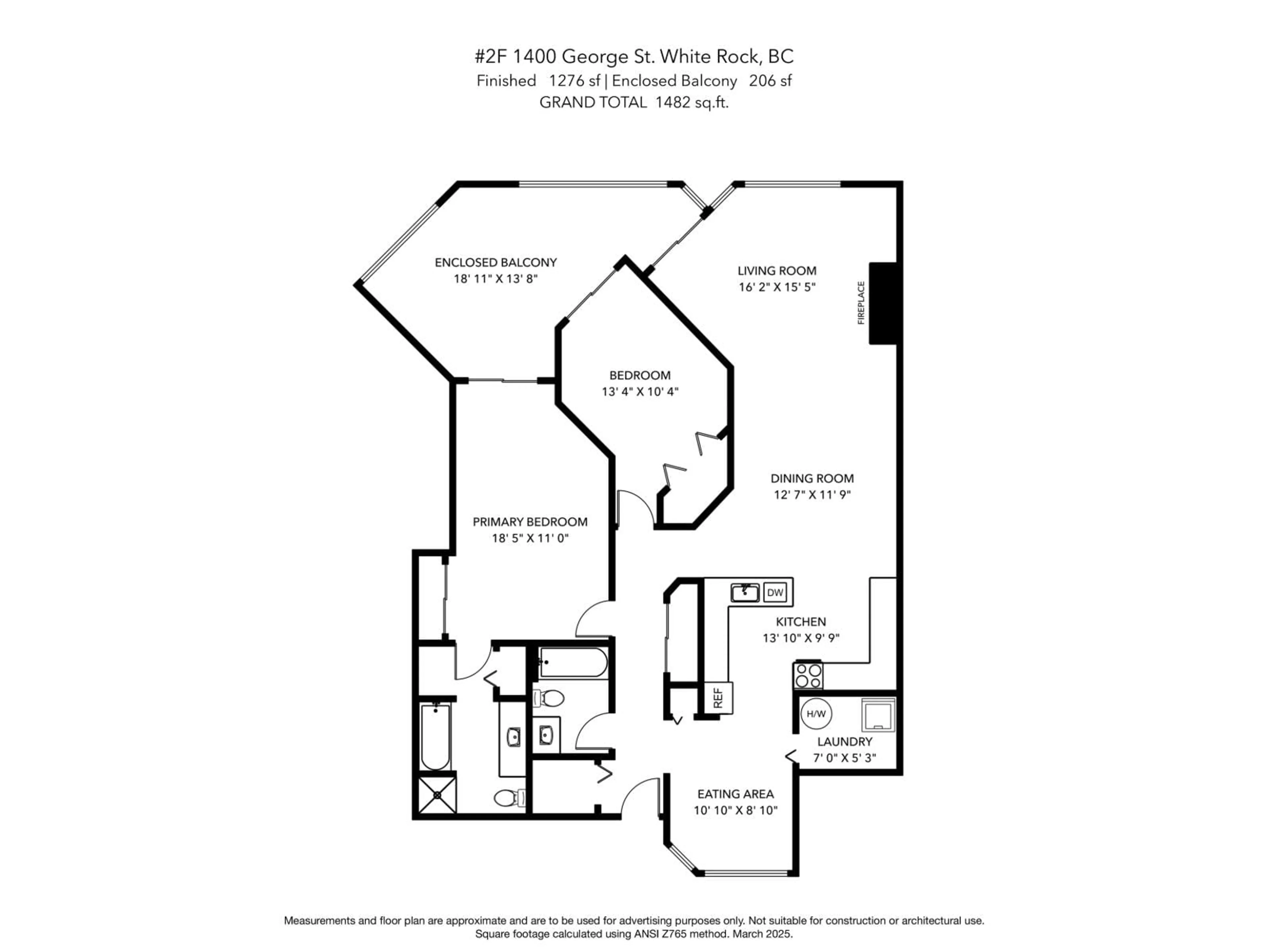 Floor plan for 2F - 1400 GEORGE, White Rock British Columbia V4B4A3