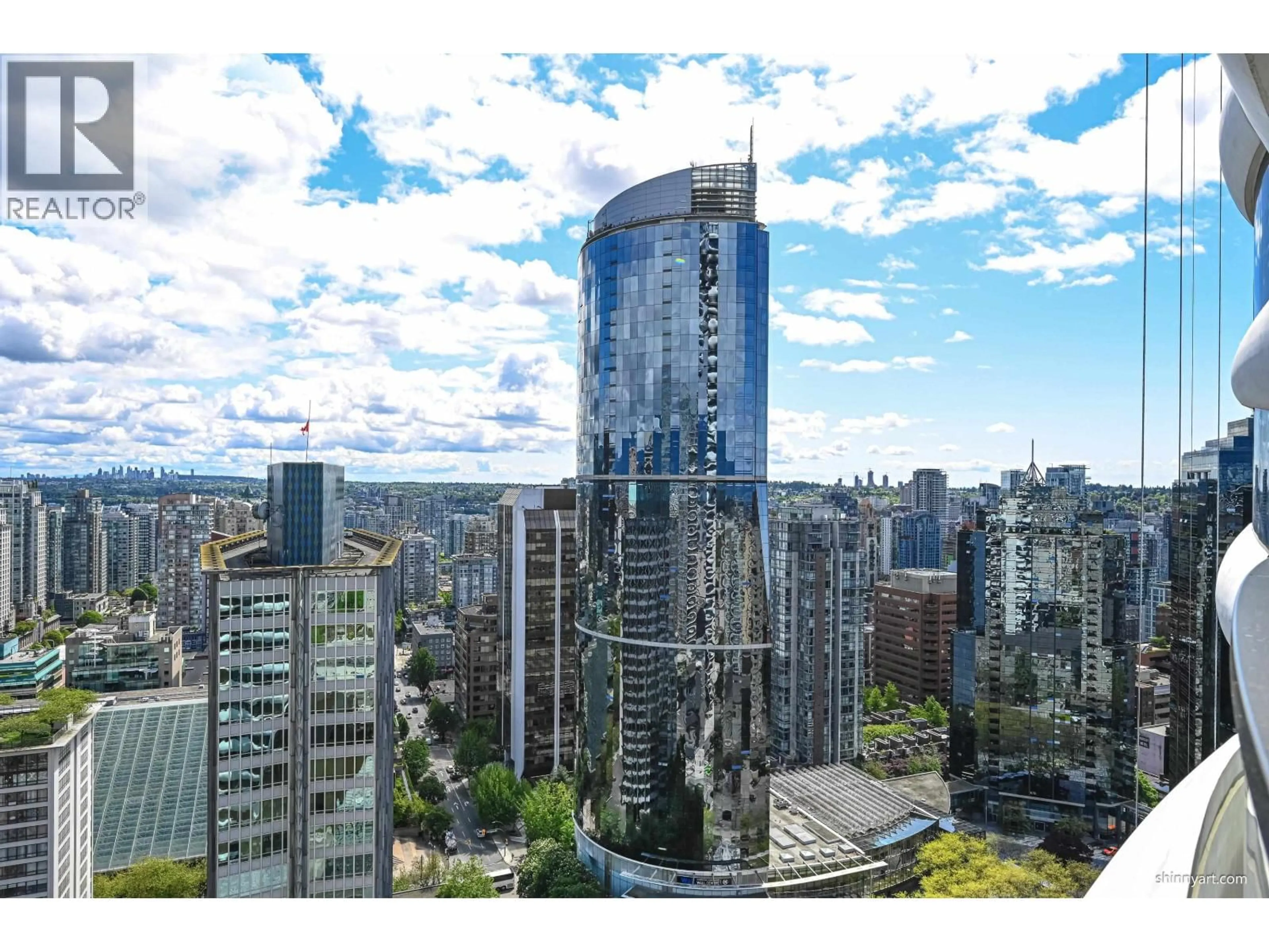 A pic from outside/outdoor area/front of a property/back of a property/a pic from drone, city buildings view from balcony for 2808 - 1033 NELSON STREET, Vancouver British Columbia V6E0E5