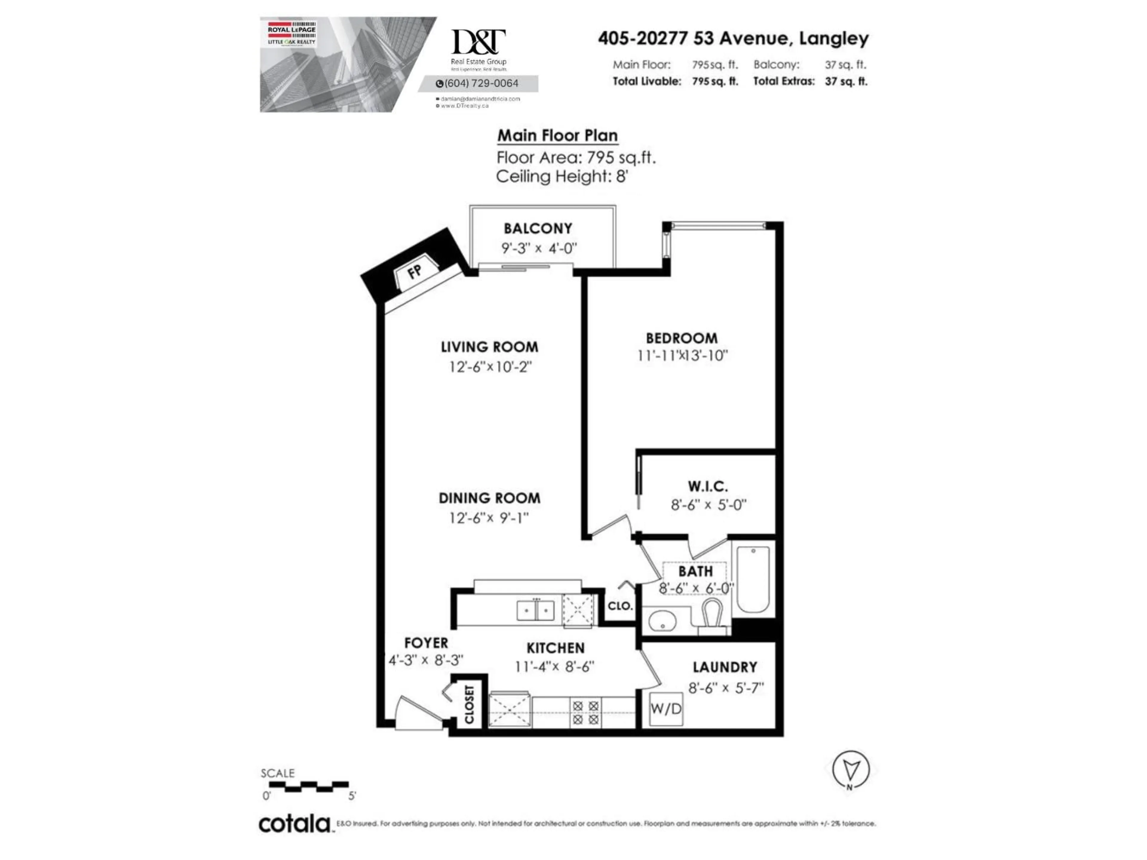 Floor plan for 407 - 20277 53, Langley British Columbia V3A3V2