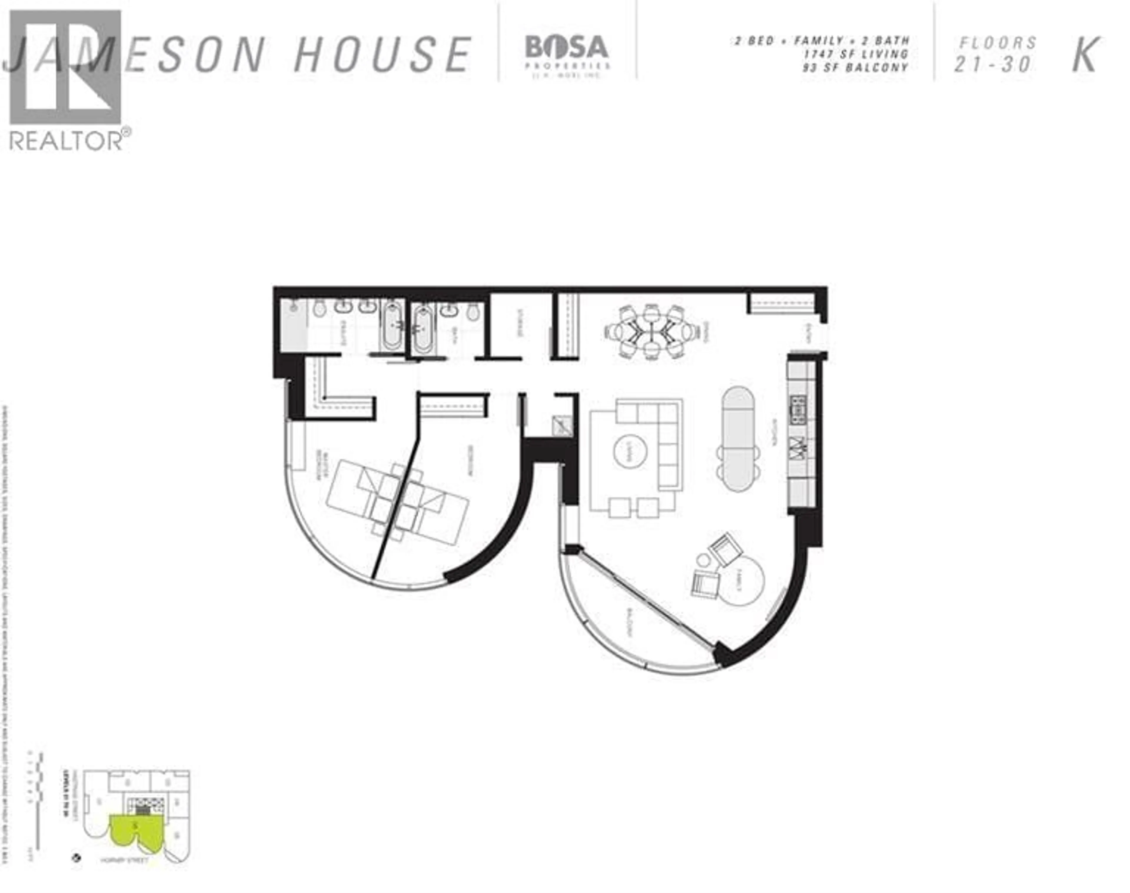 Floor plan for 2106 - 838 HASTINGS STREET, Vancouver British Columbia V6C0A6
