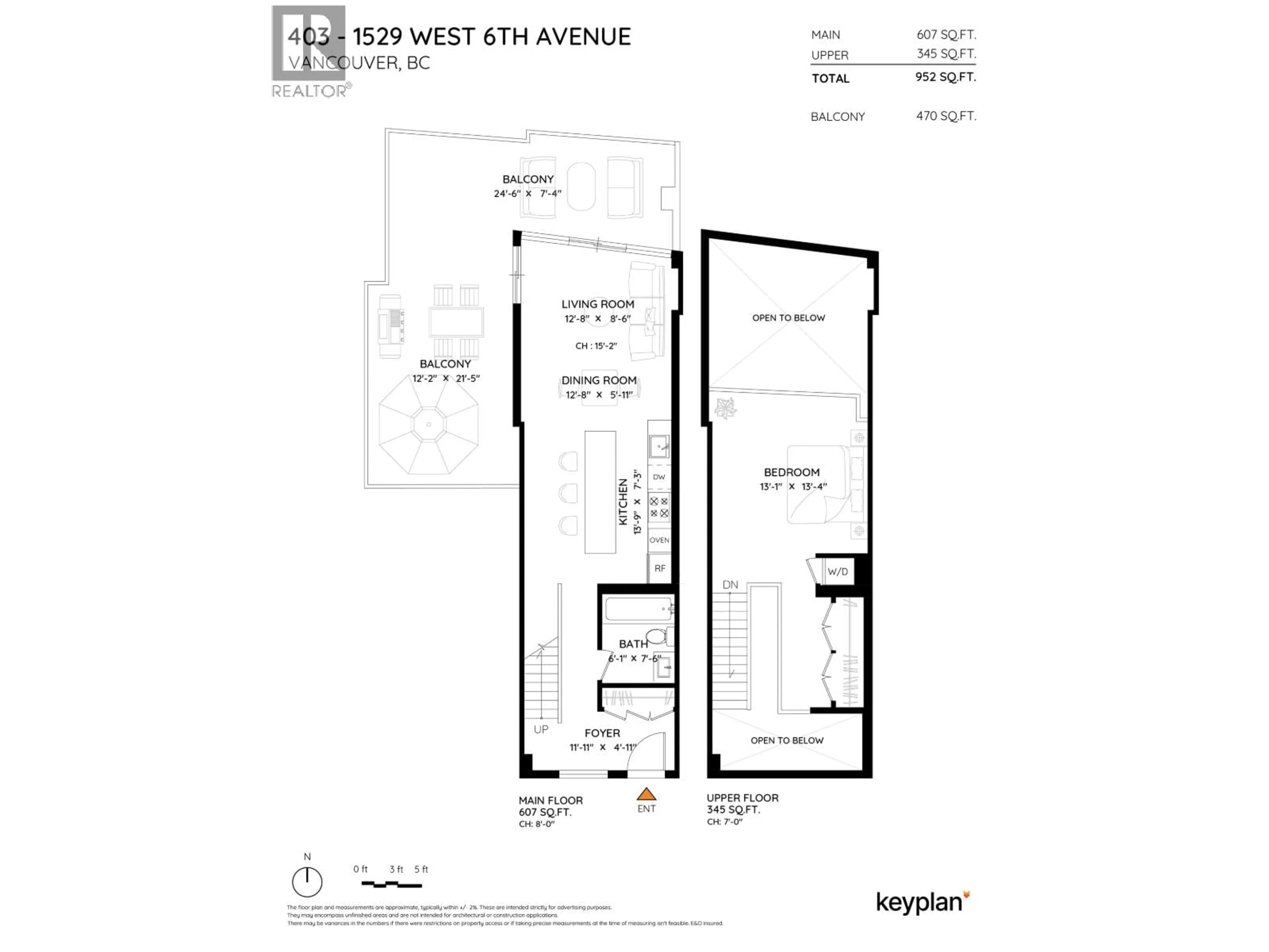 Floor plan for 403 - 1529 6TH AVENUE, Vancouver British Columbia V6J1R1
