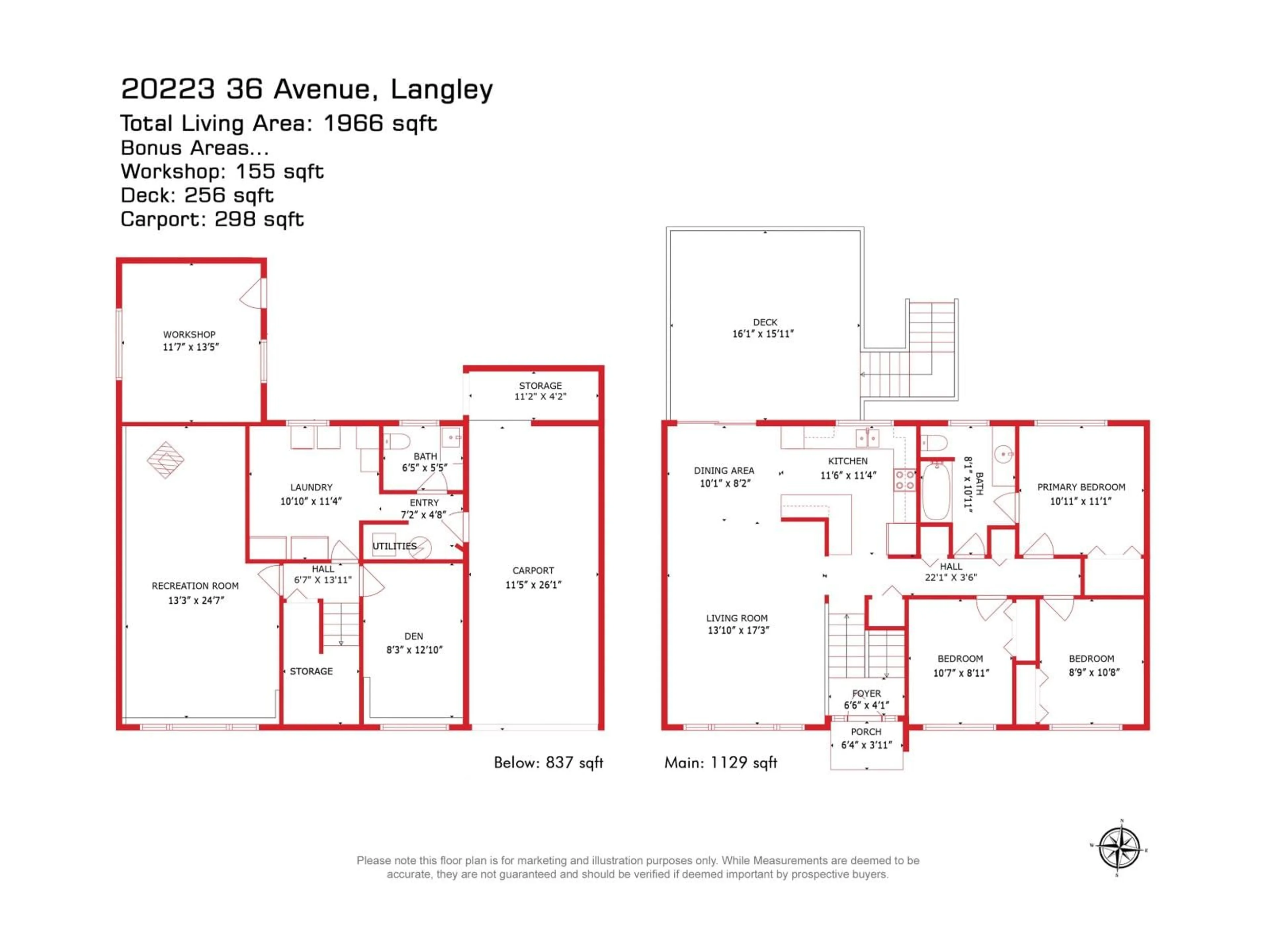 Floor plan for 20223 36, Langley British Columbia V3A6A5