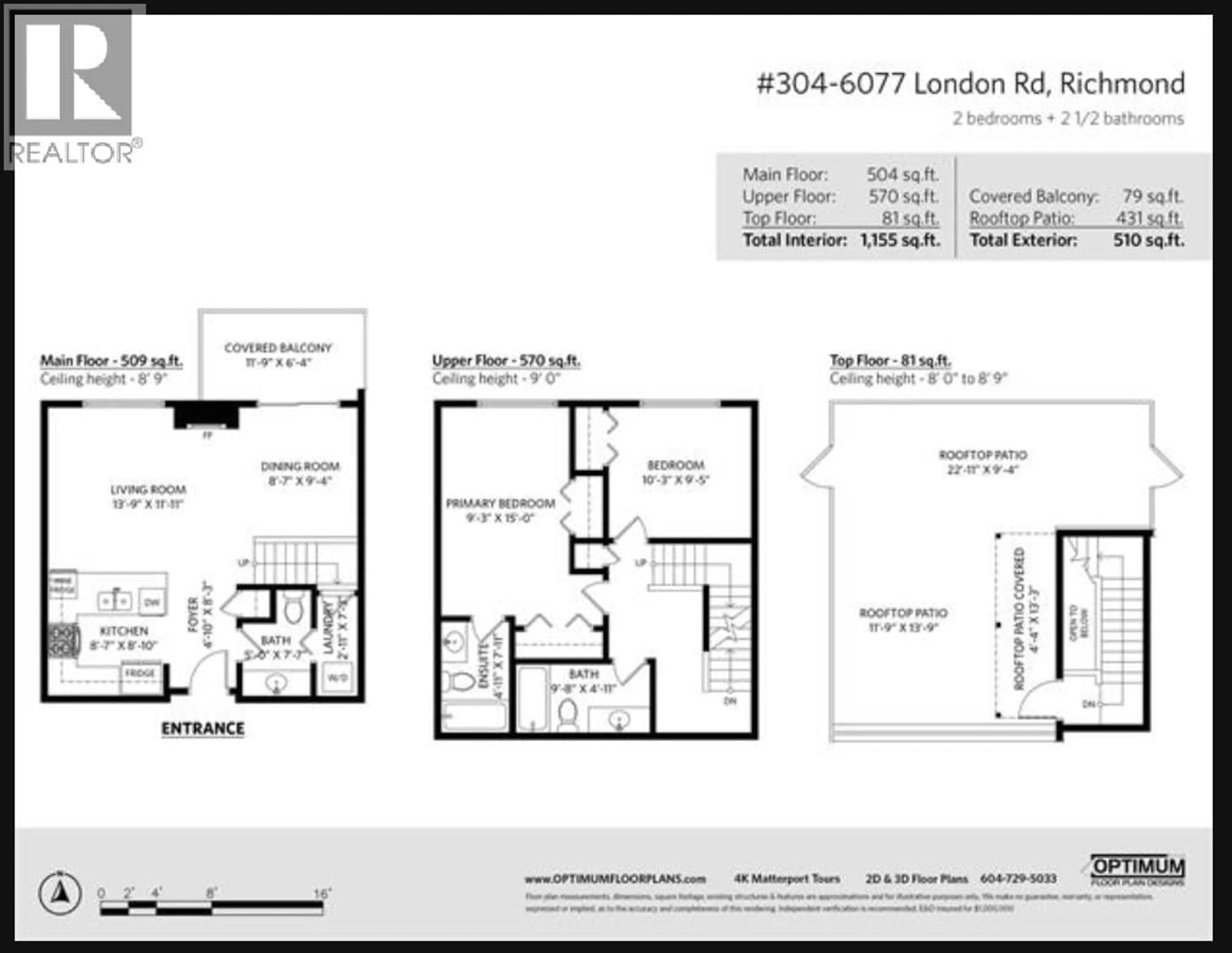 Floor plan for 304 - 6077 LONDON ROAD, Richmond British Columbia V7E0A7